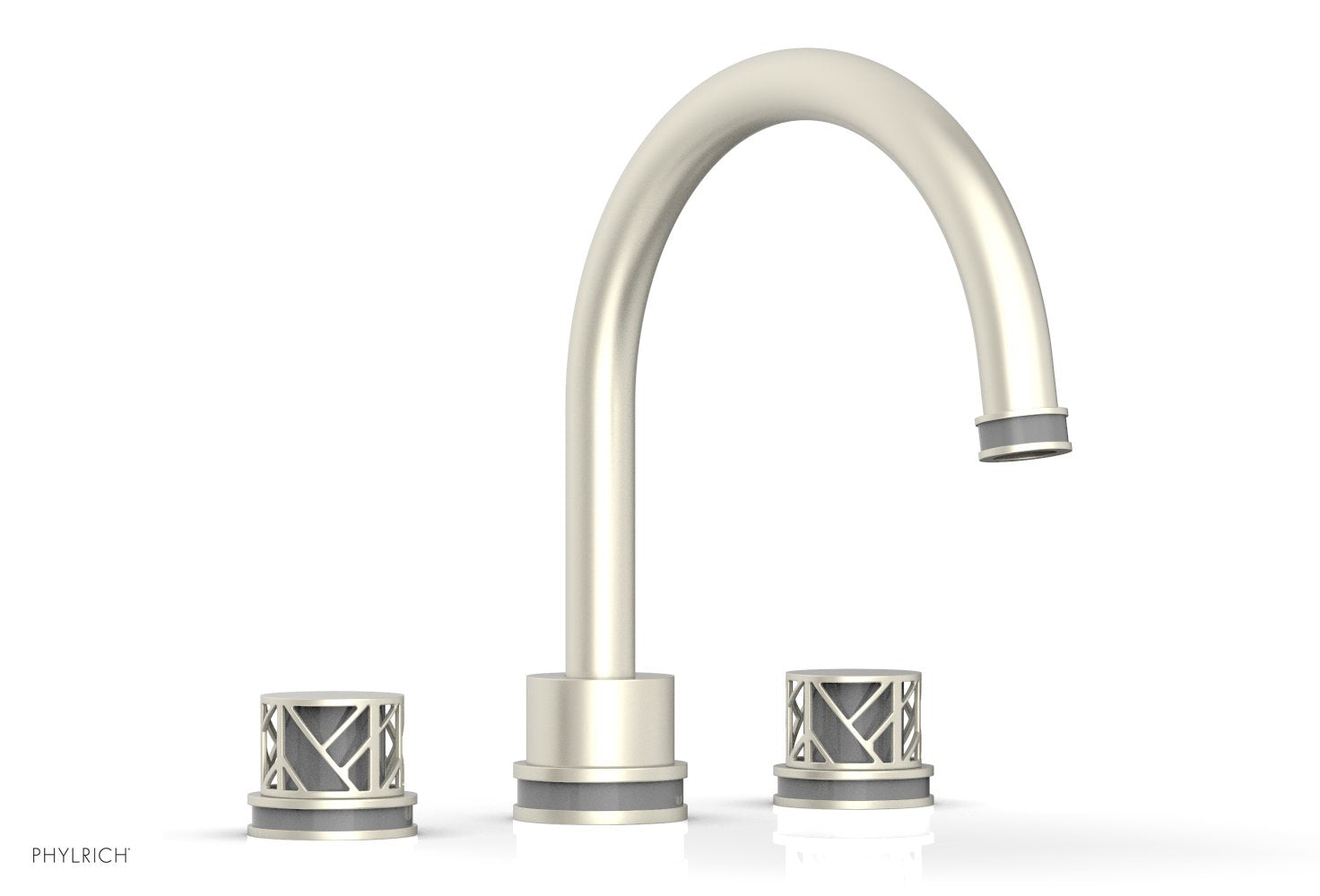 Phylrich JOLIE Deck Tub Set - Round Handles with "Grey" Accents