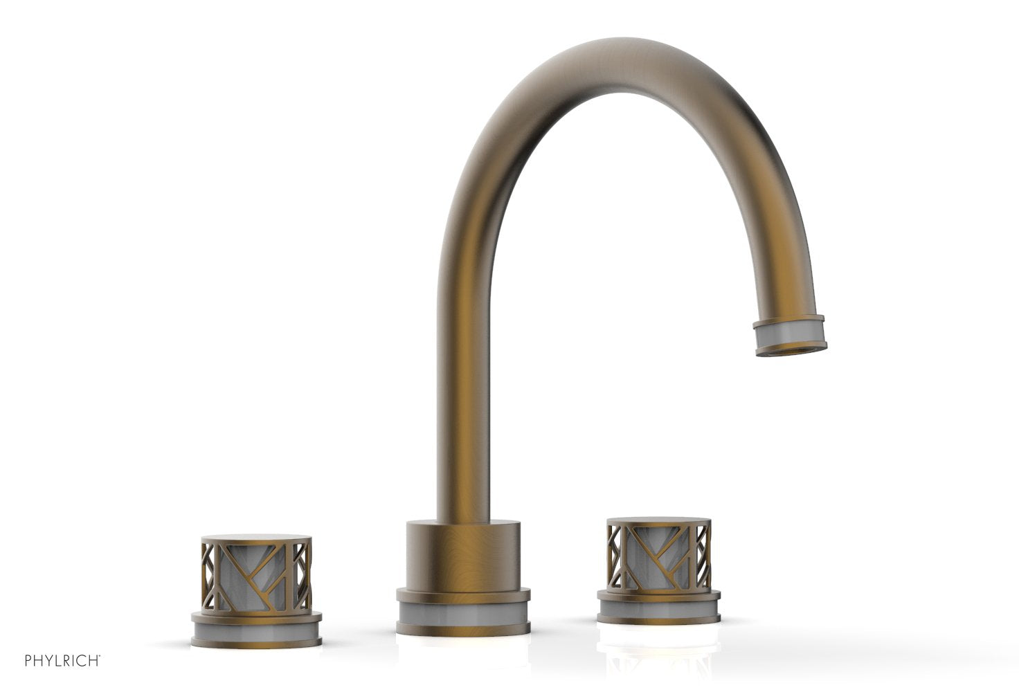 Phylrich JOLIE Deck Tub Set - Round Handles with "Grey" Accents