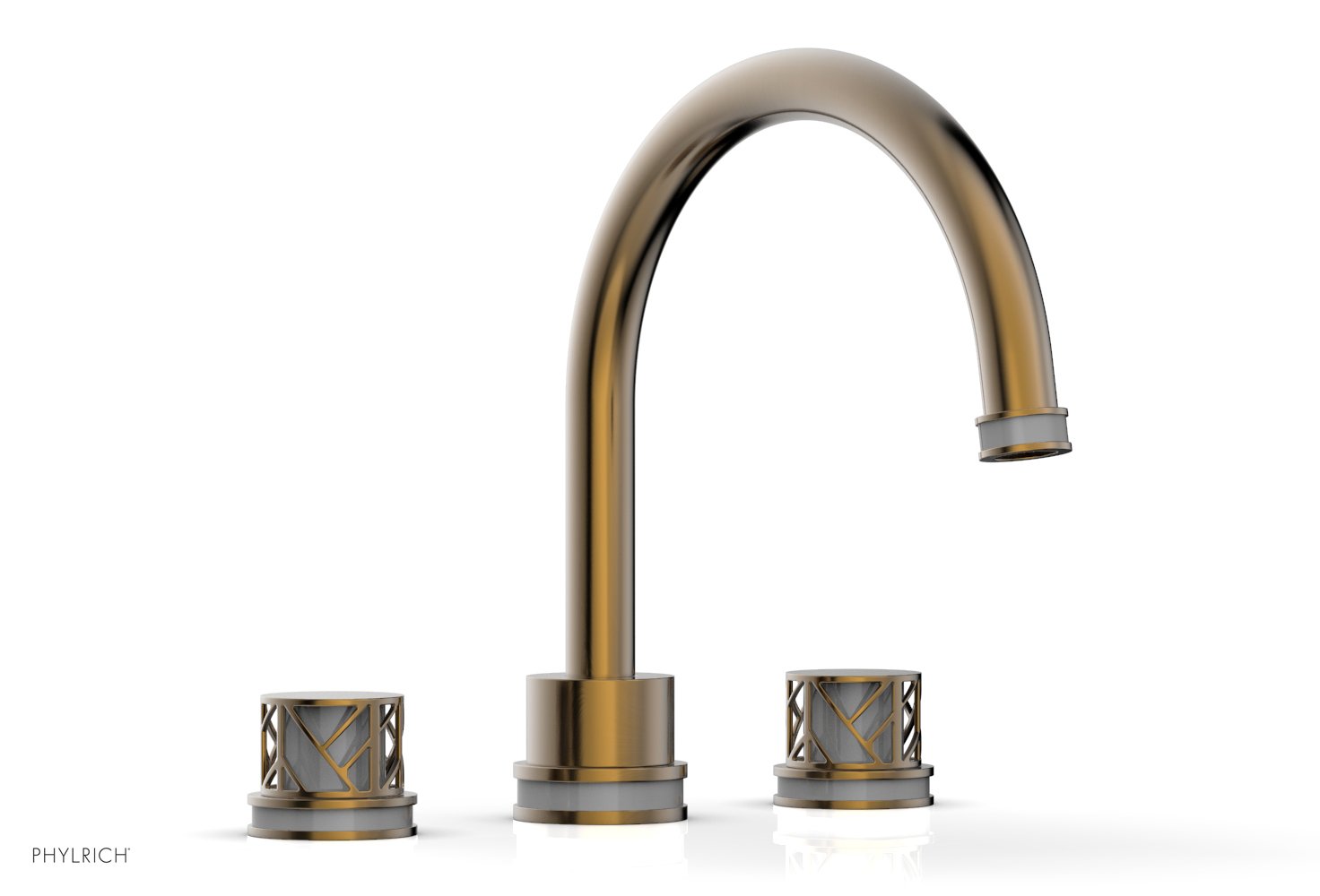 Phylrich JOLIE Deck Tub Set - Round Handles with "Grey" Accents