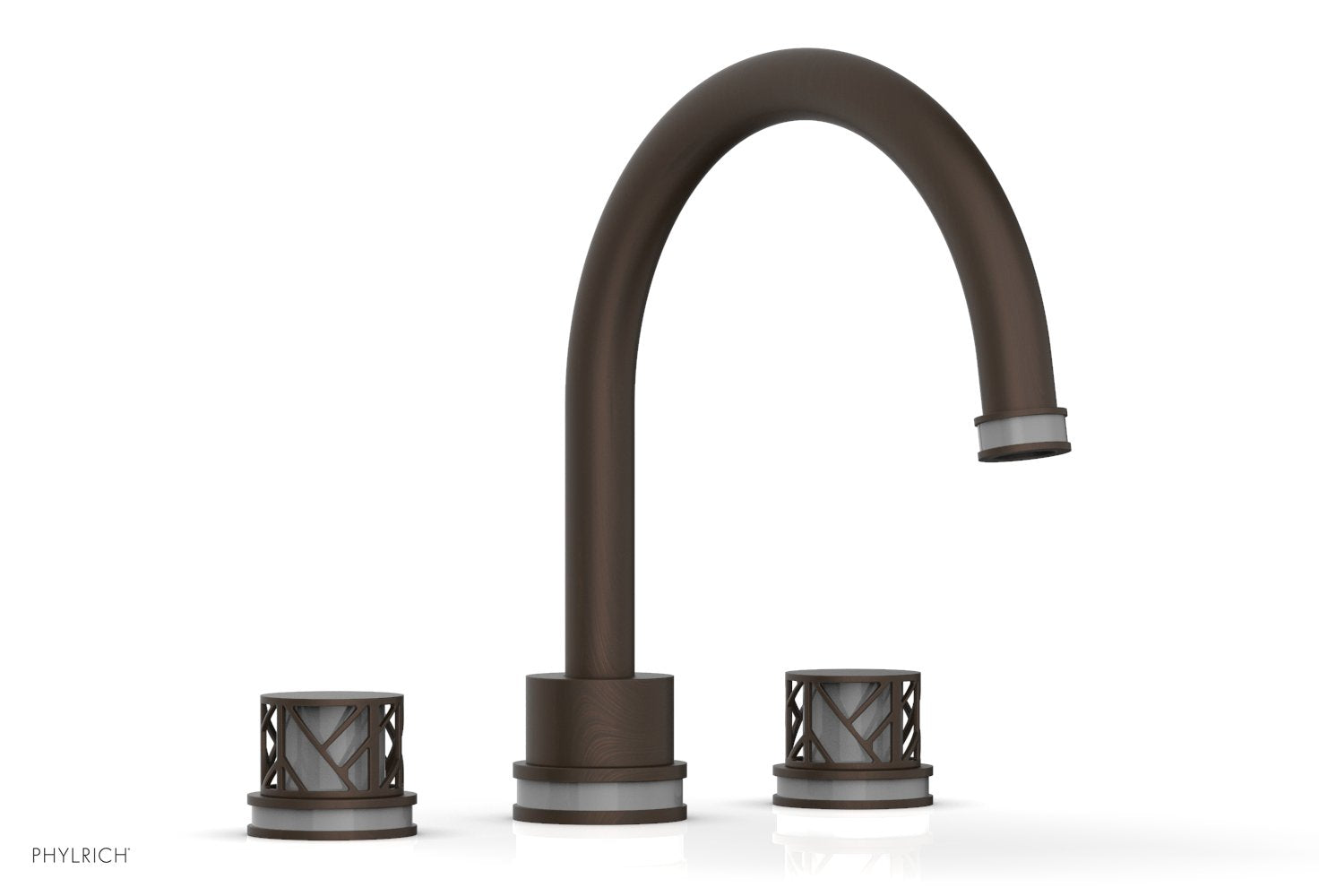 Phylrich JOLIE Deck Tub Set - Round Handles with "Grey" Accents