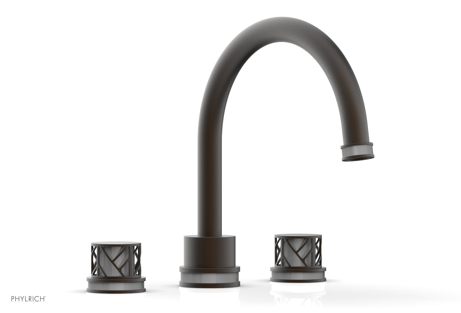 Phylrich JOLIE Deck Tub Set - Round Handles with "Grey" Accents
