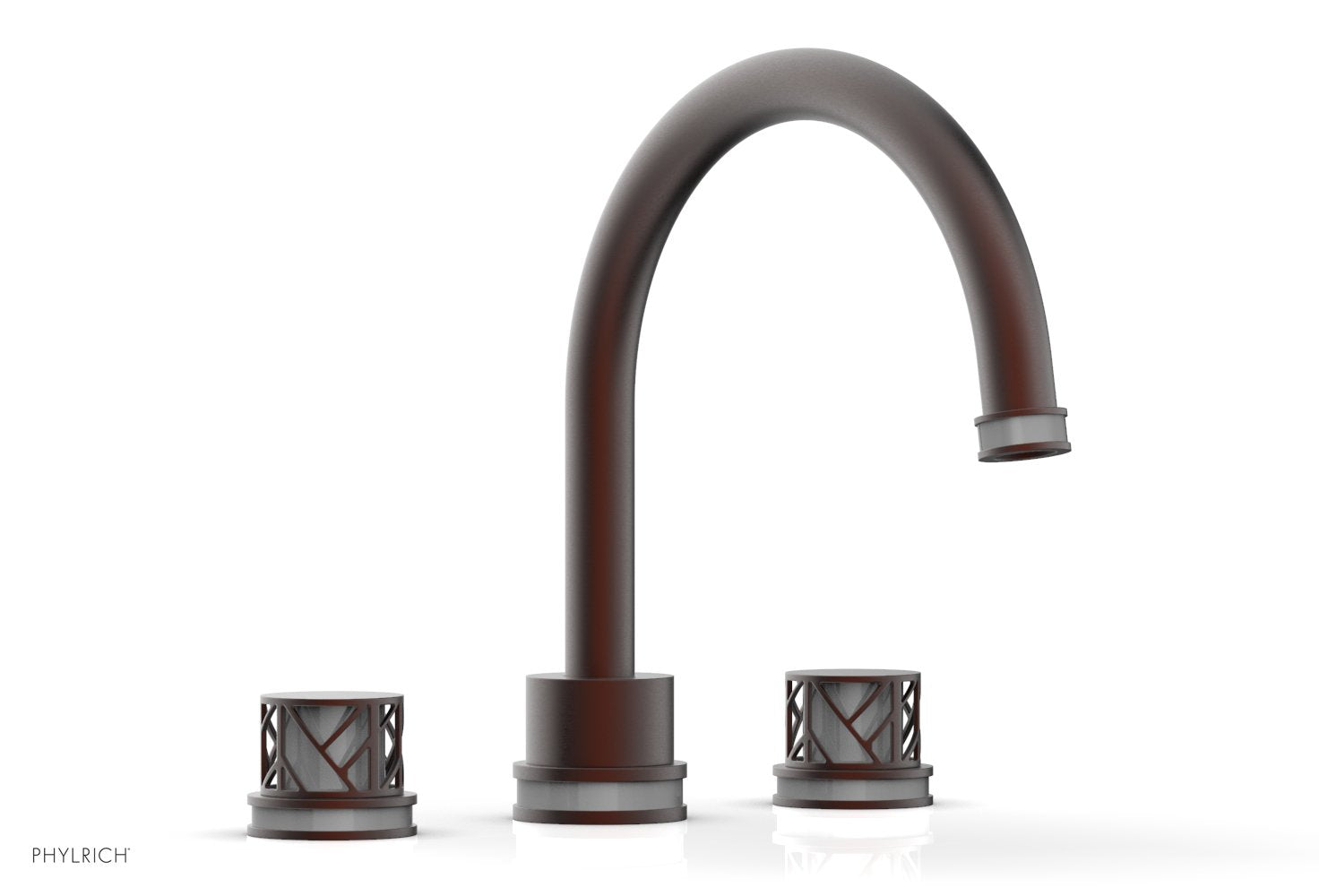 Phylrich JOLIE Deck Tub Set - Round Handles with "Grey" Accents