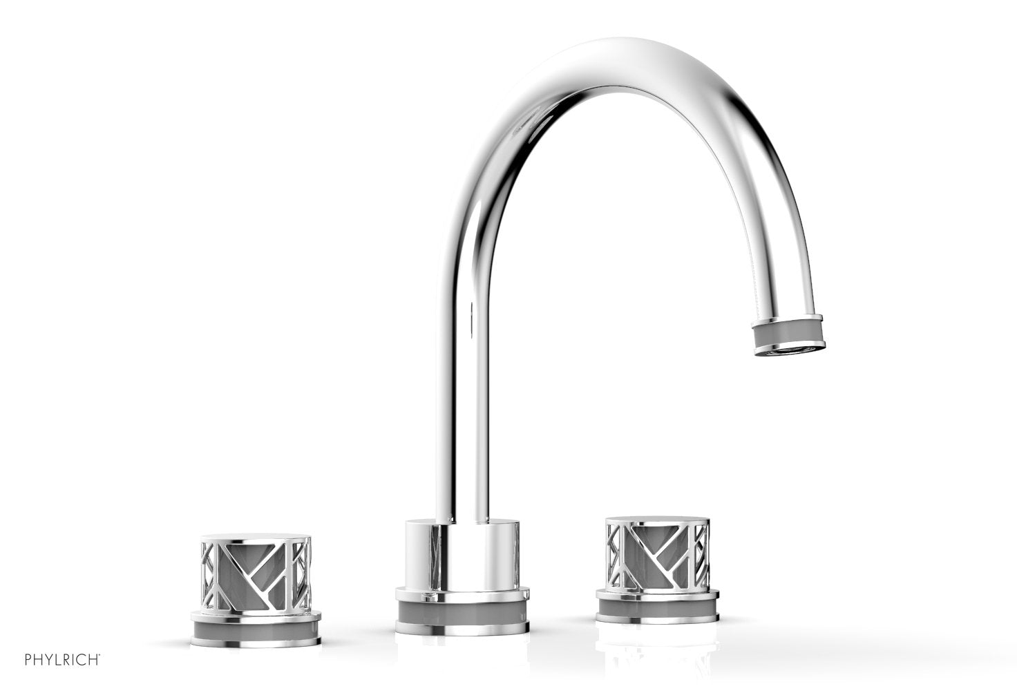 polished chrome deck tub set