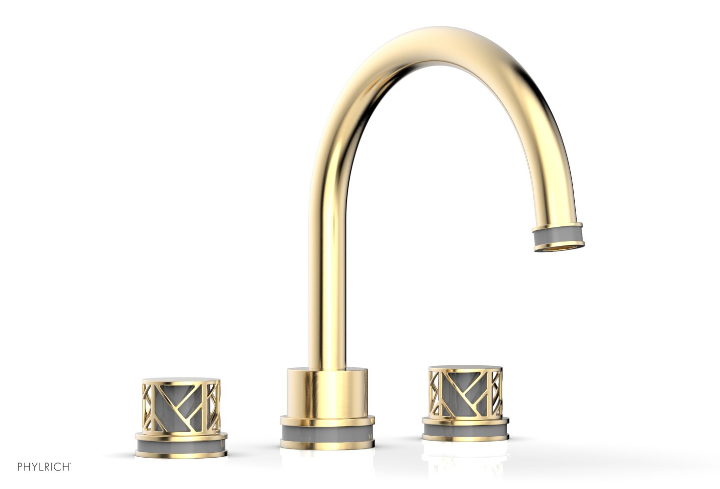 Phylrich JOLIE Deck Tub Set - Round Handles with "Grey" Accents