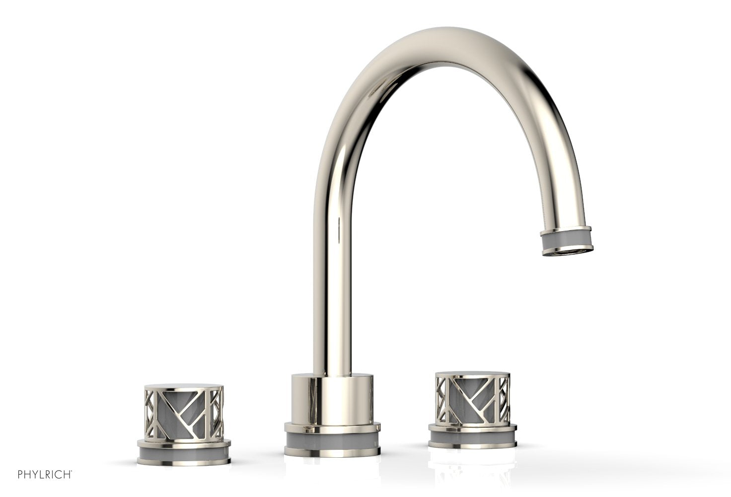 Phylrich JOLIE Deck Tub Set - Round Handles with "Grey" Accents