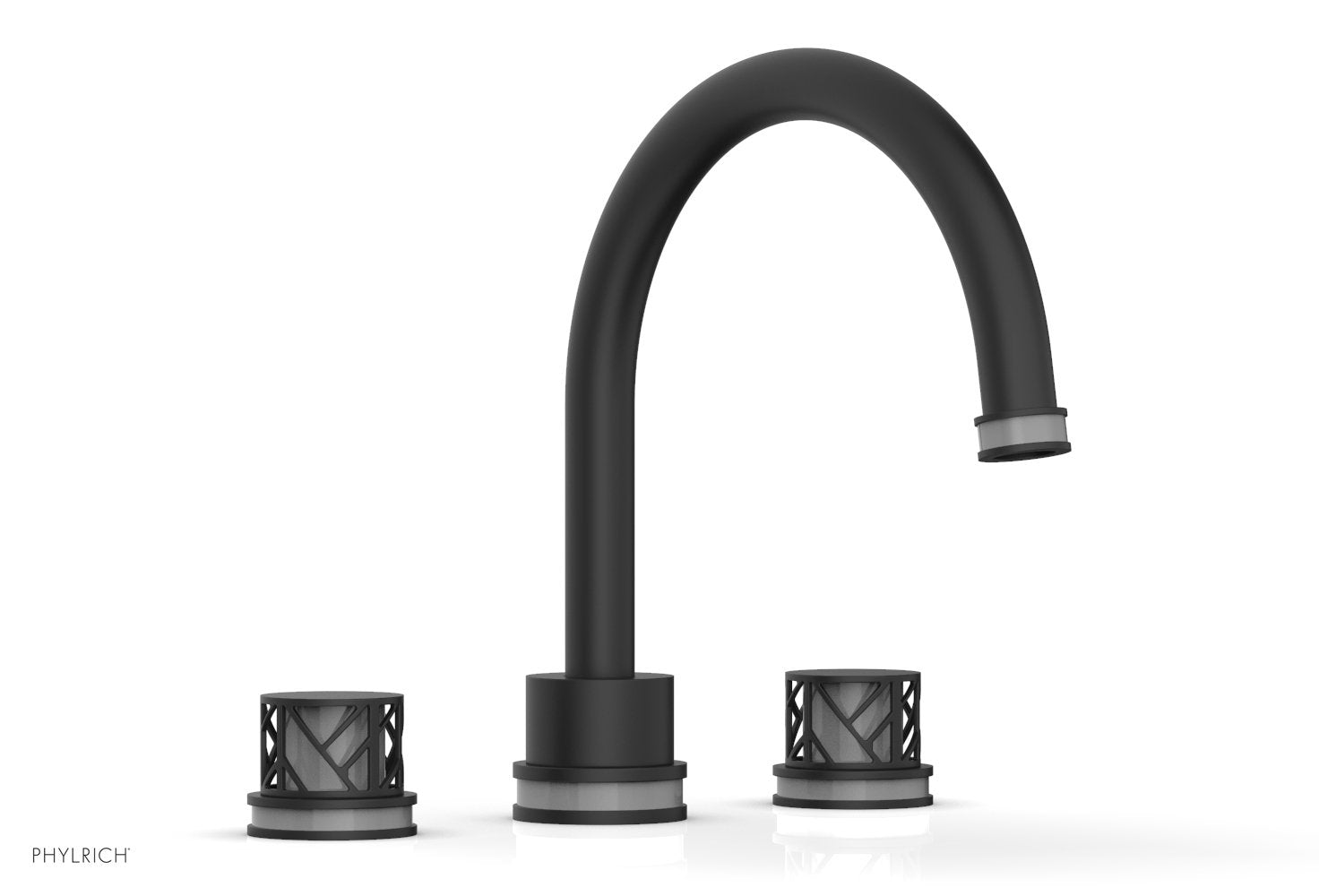 Phylrich JOLIE Deck Tub Set - Round Handles with "Grey" Accents