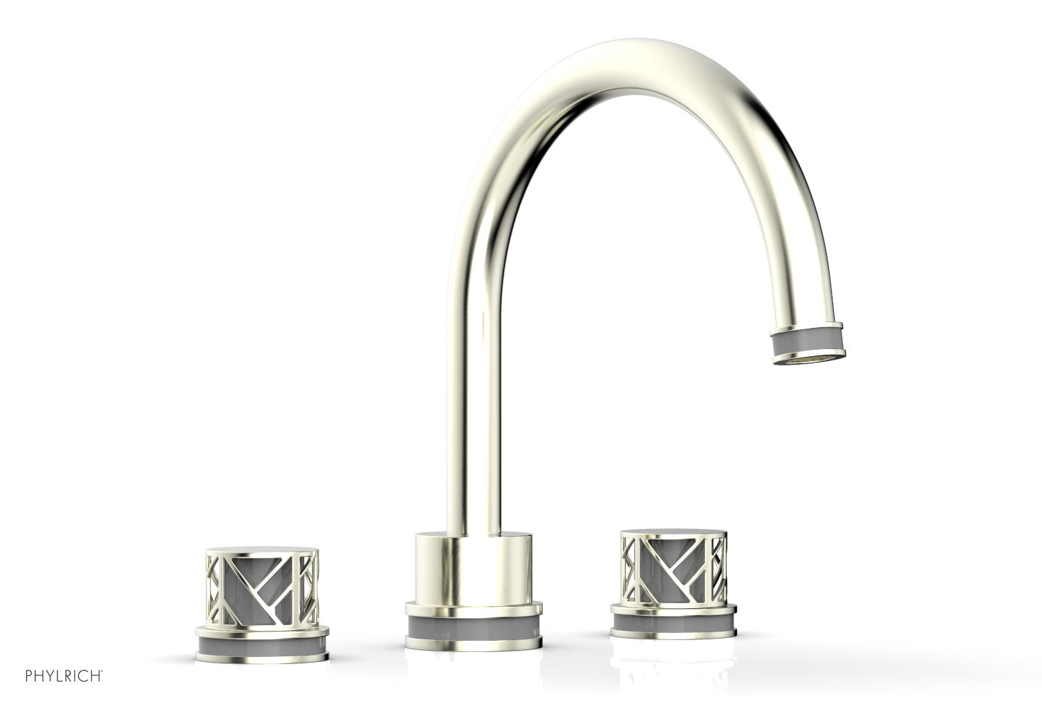Phylrich JOLIE Deck Tub Set - Round Handles with "Grey" Accents