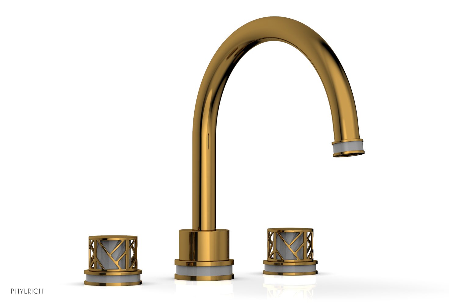 Phylrich JOLIE Deck Tub Set - Round Handles with "Grey" Accents