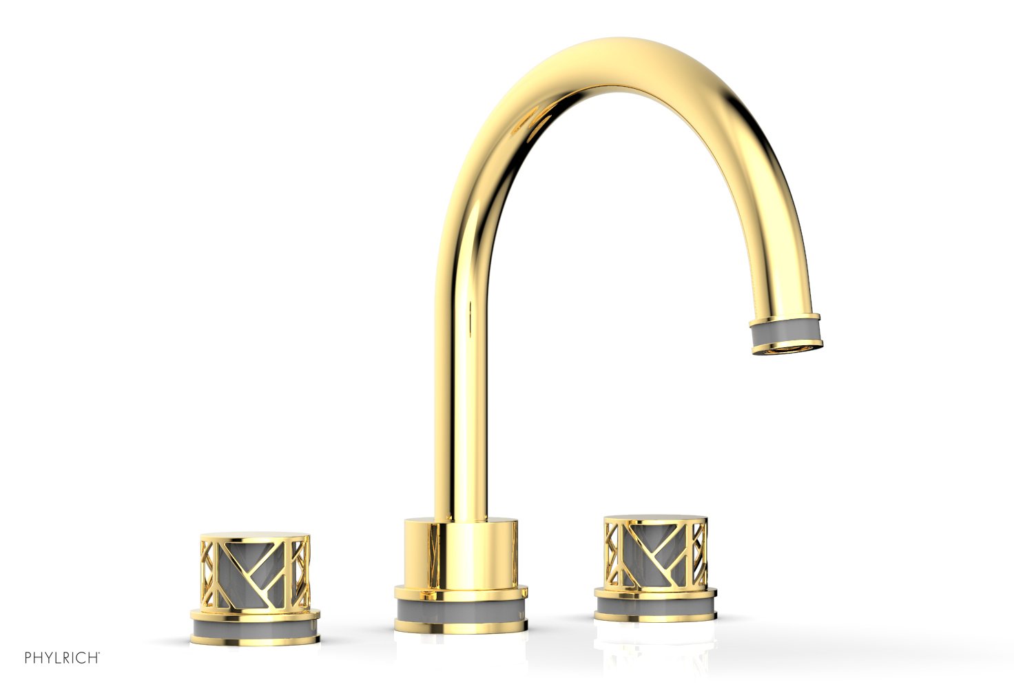 Phylrich JOLIE Deck Tub Set - Round Handles with "Grey" Accents