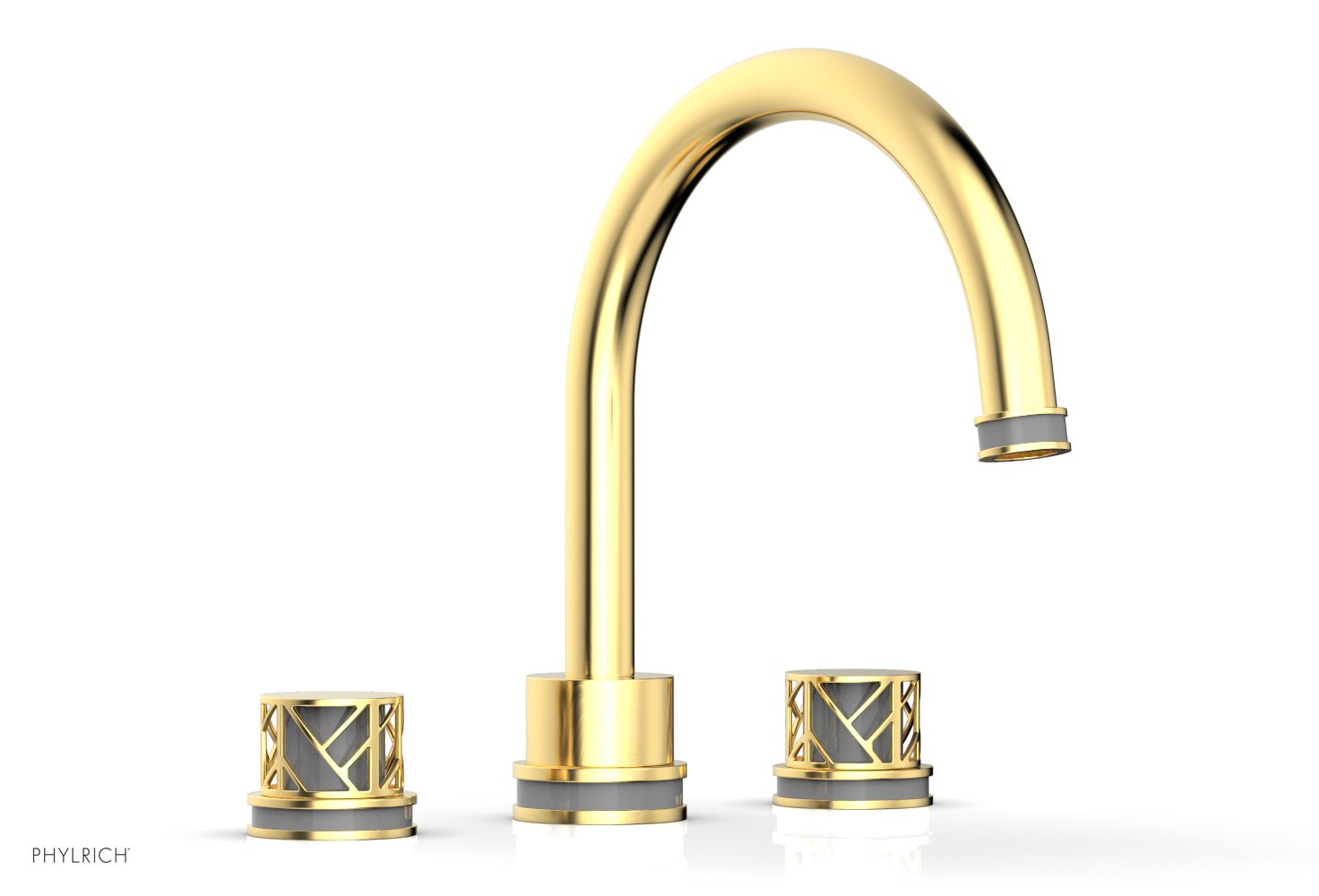 Phylrich JOLIE Deck Tub Set - Round Handles with "Grey" Accents