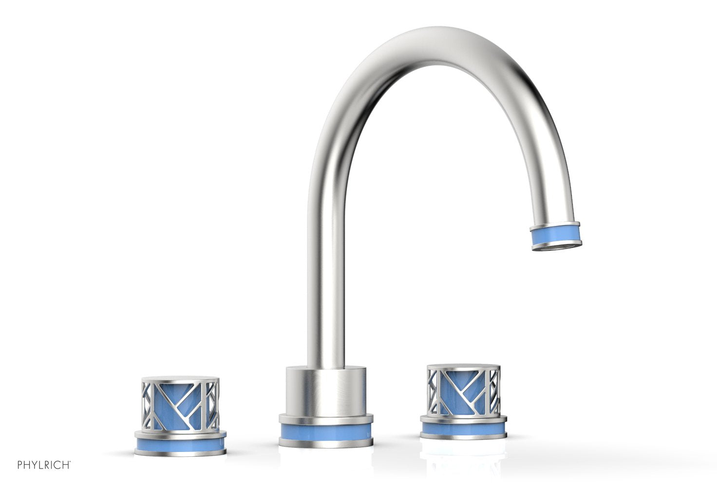 Phylrich JOLIE Deck Tub Set - Round Handles with "Light Blue" Accents