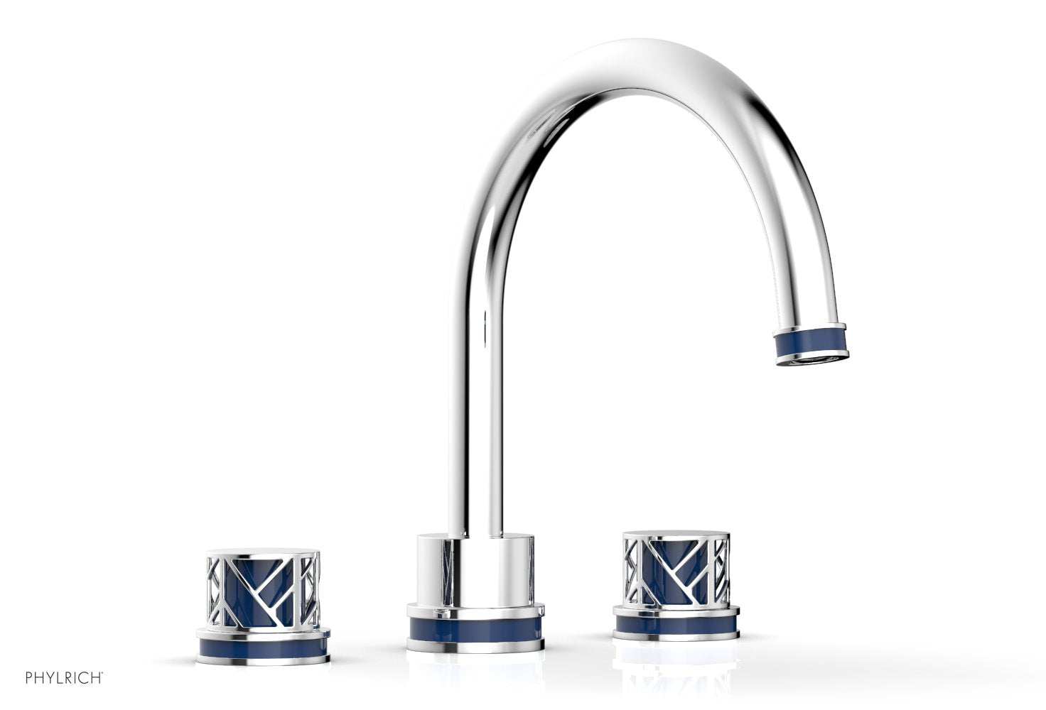 polished chrome deck tub set