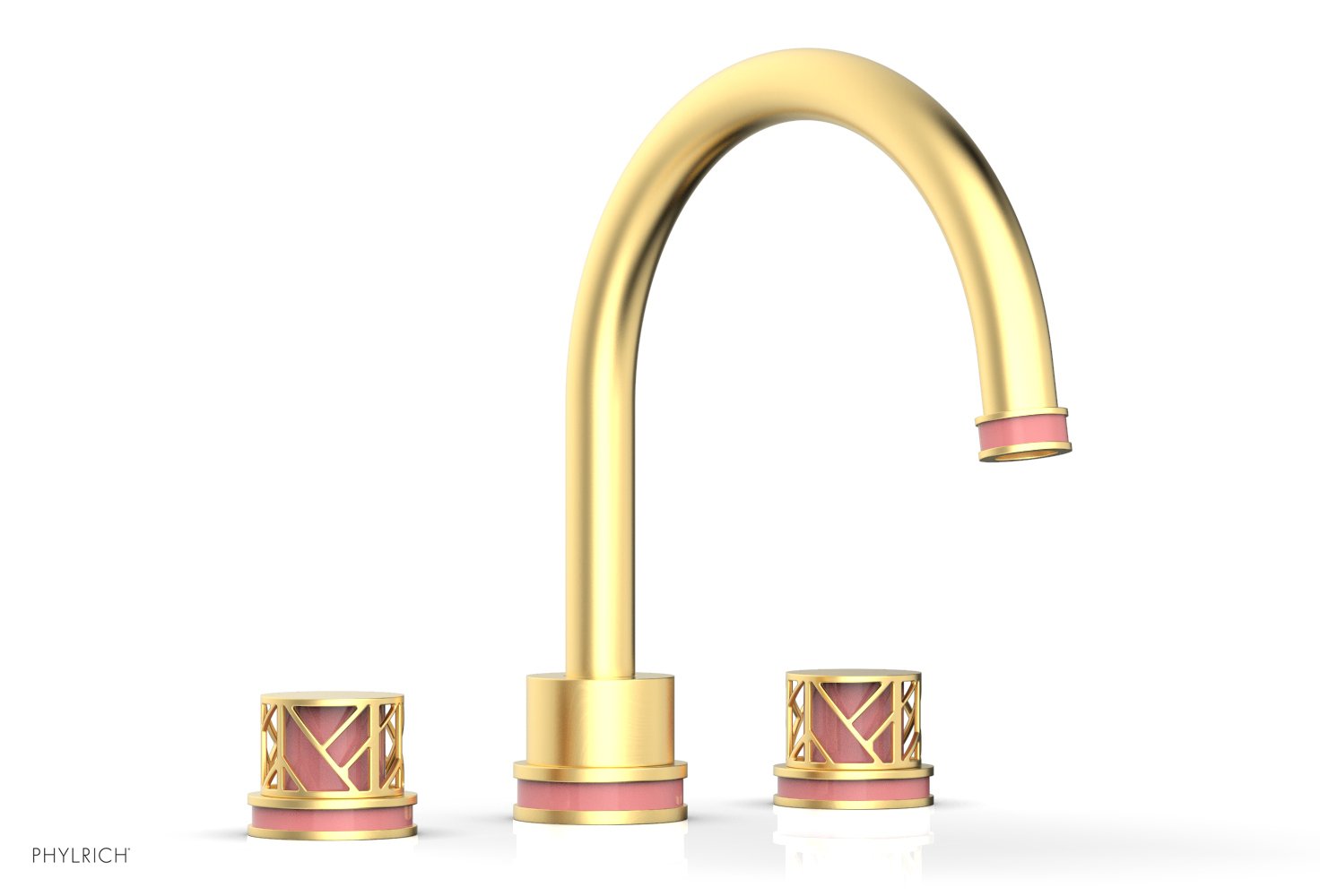 Phylrich JOLIE Deck Tub Set - Round Handles with "Pink" Accents