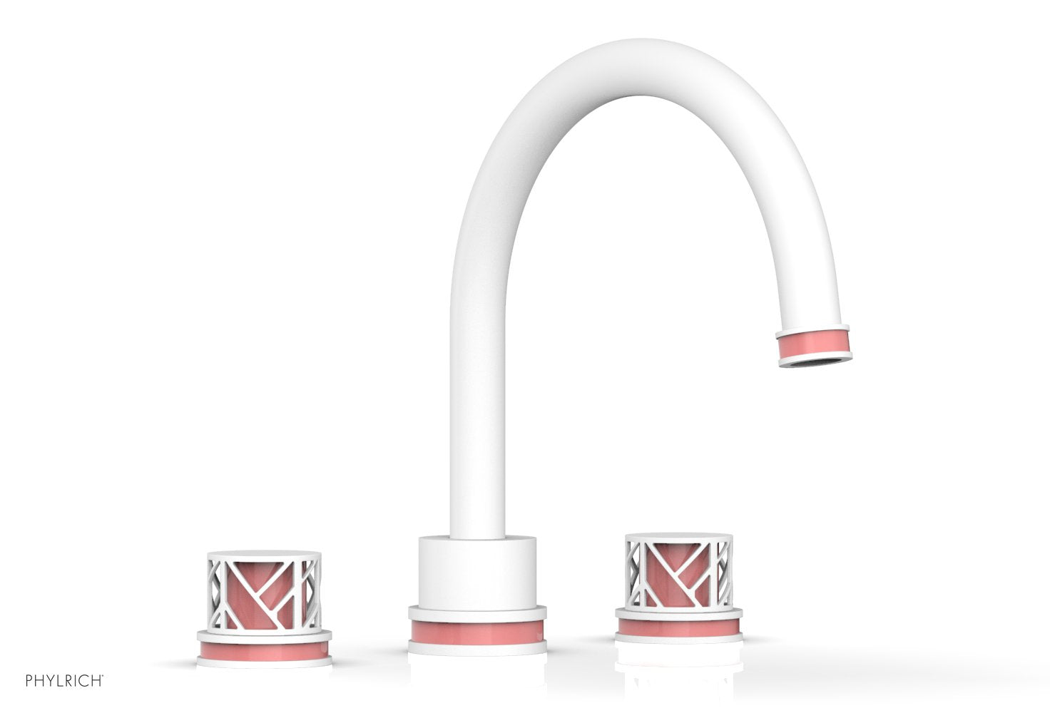 Phylrich JOLIE Deck Tub Set - Round Handles with "Pink" Accents