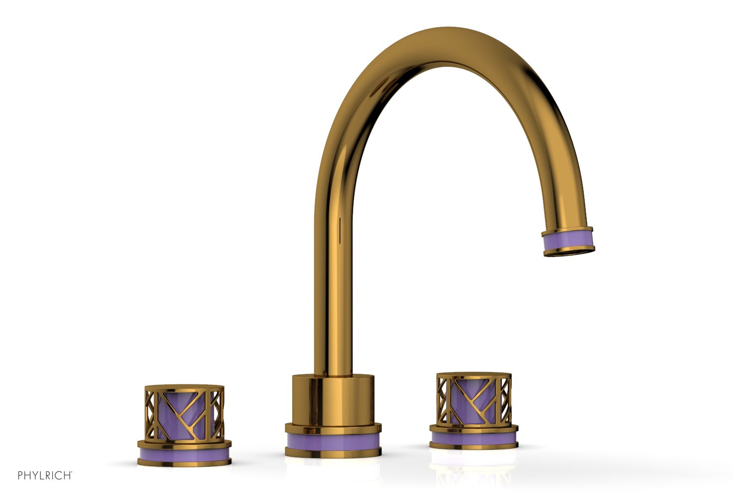 Phylrich JOLIE Deck Tub Set - Round Handles with "Purple" Accents