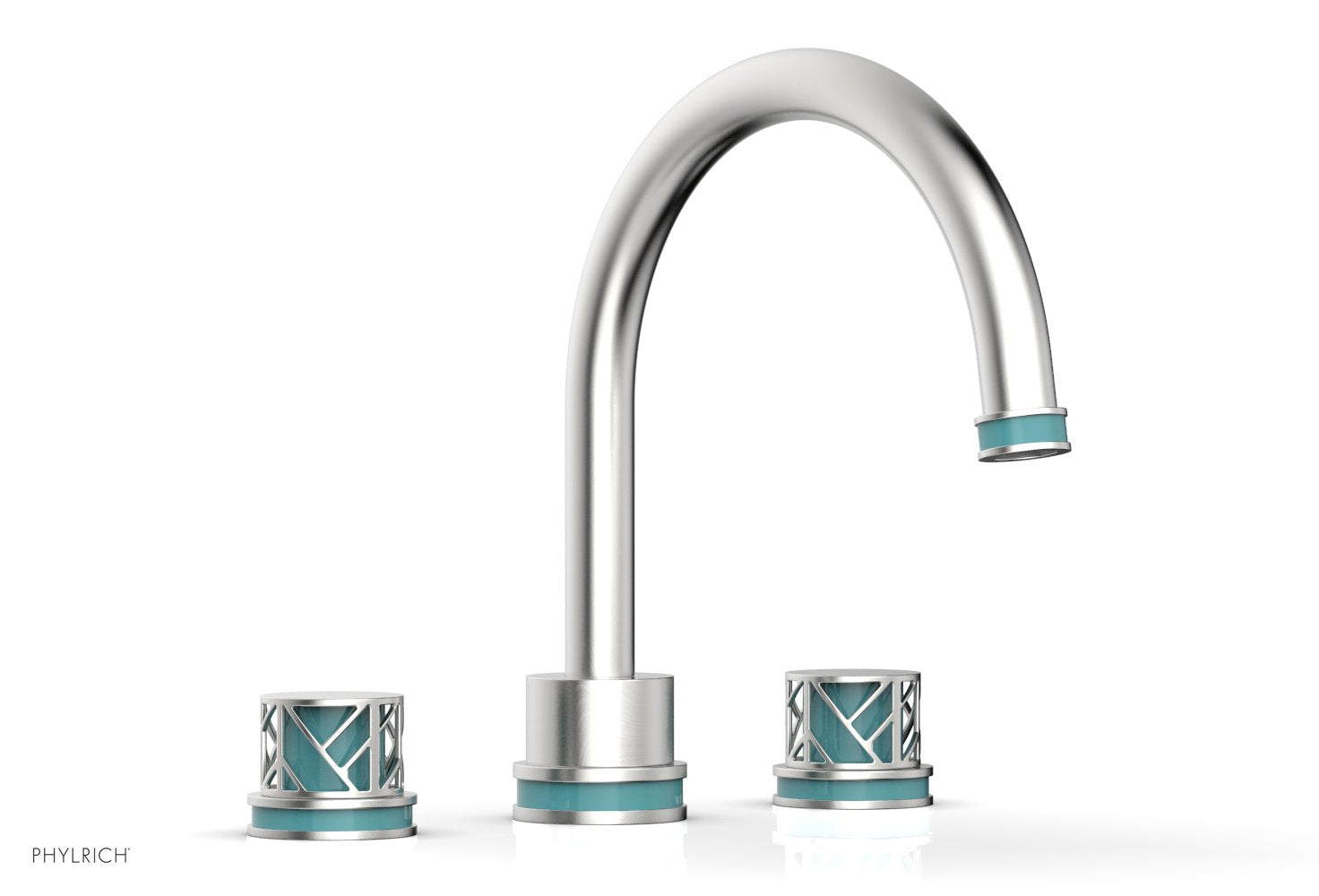 Phylrich JOLIE Deck Tub Set - Round Handles with "Turquoise" Accents