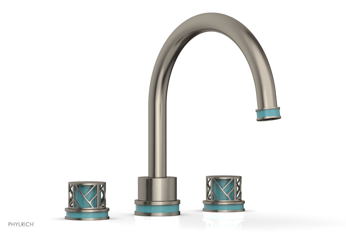 Phylrich JOLIE Deck Tub Set - Round Handles with "Turquoise" Accents