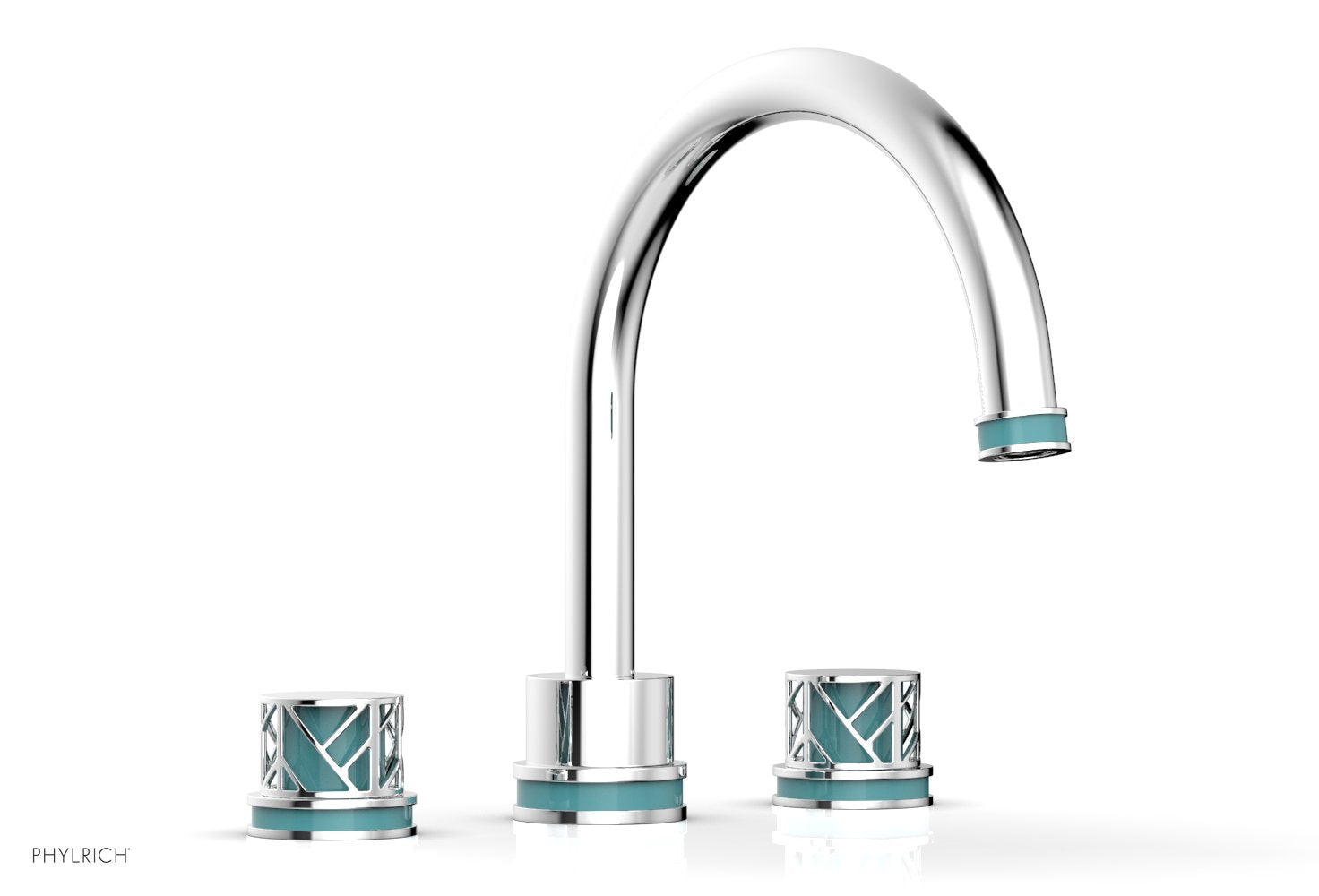 polished chrome deck tub set