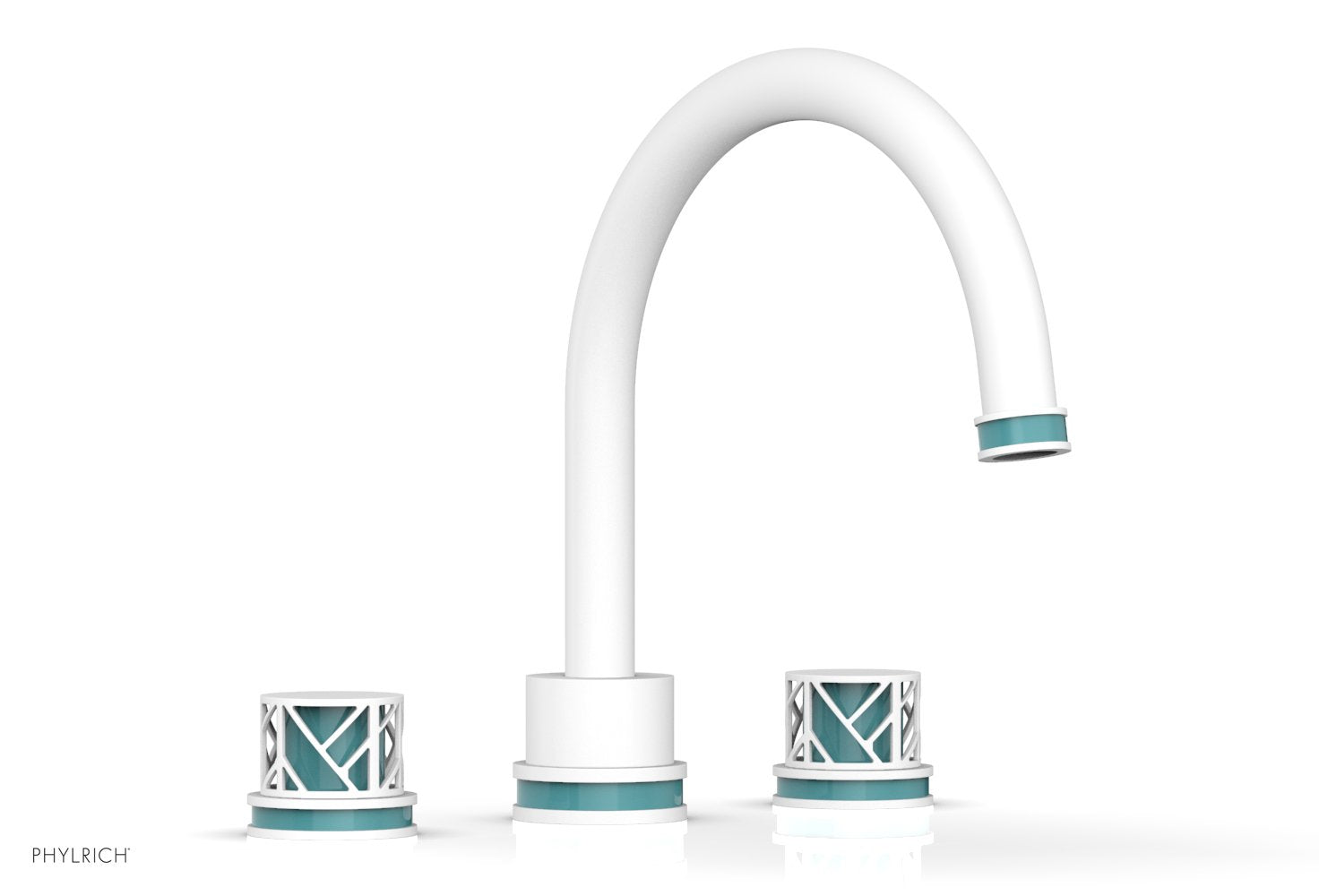 Phylrich JOLIE Deck Tub Set - Round Handles with "Turquoise" Accents