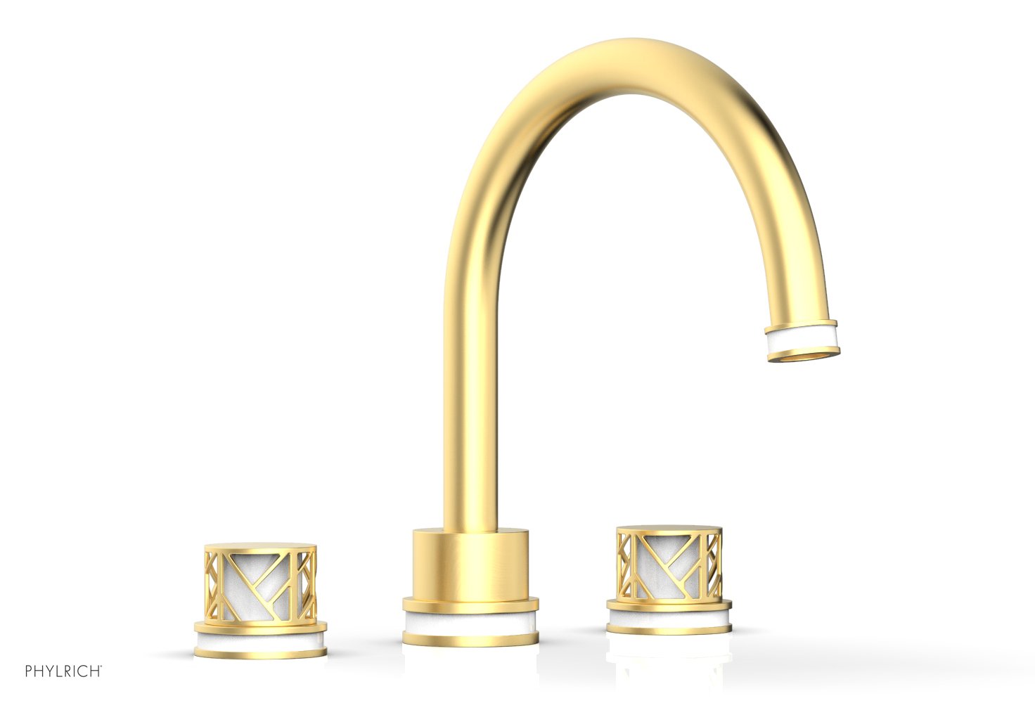 Phylrich JOLIE Deck Tub Set - Round Handles with "White" Accents