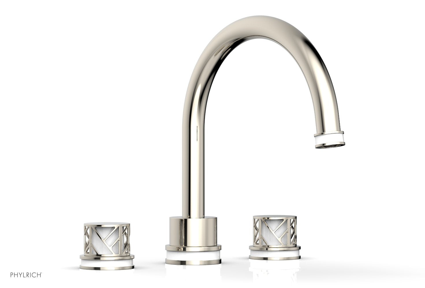 Phylrich JOLIE Deck Tub Set - Round Handles with "White" Accents
