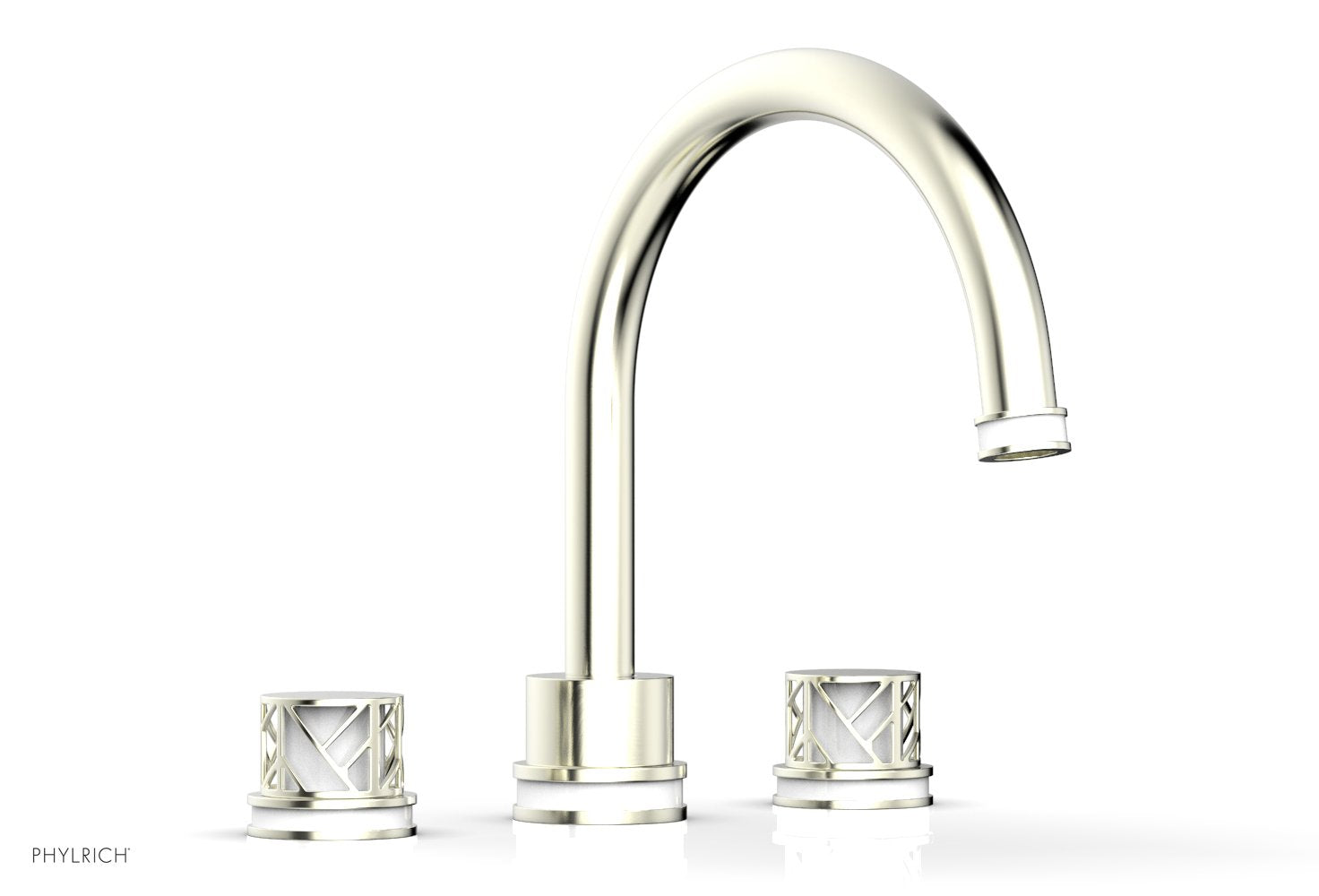 Phylrich JOLIE Deck Tub Set - Round Handles with "White" Accents