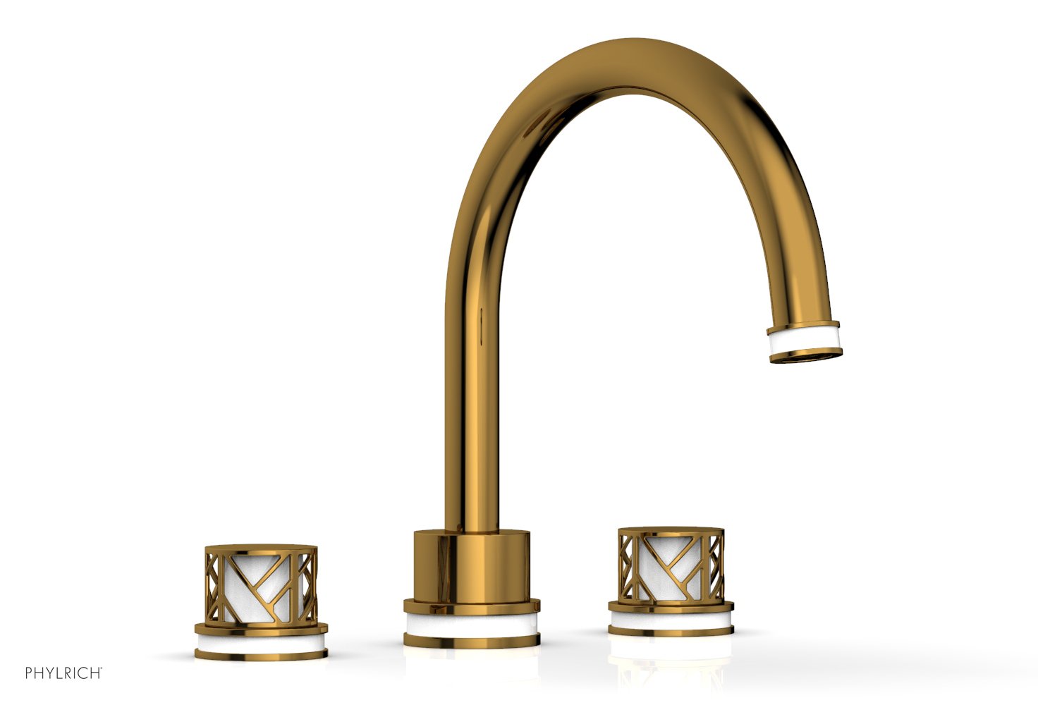 Phylrich JOLIE Deck Tub Set - Round Handles with "White" Accents