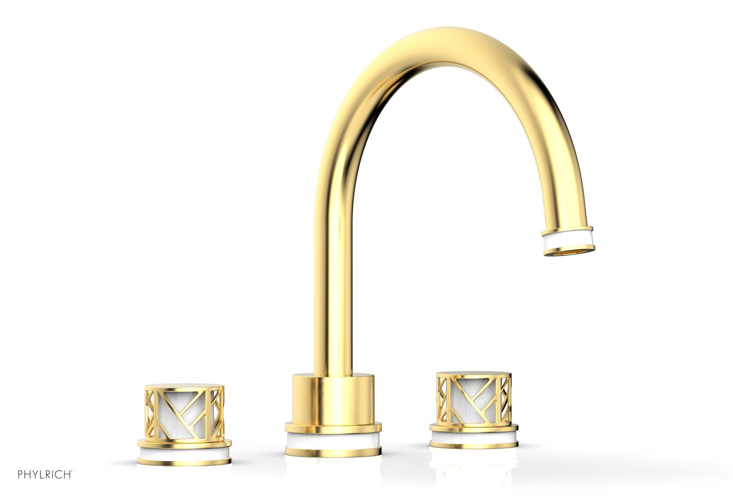Phylrich JOLIE Deck Tub Set - Round Handles with "White" Accents