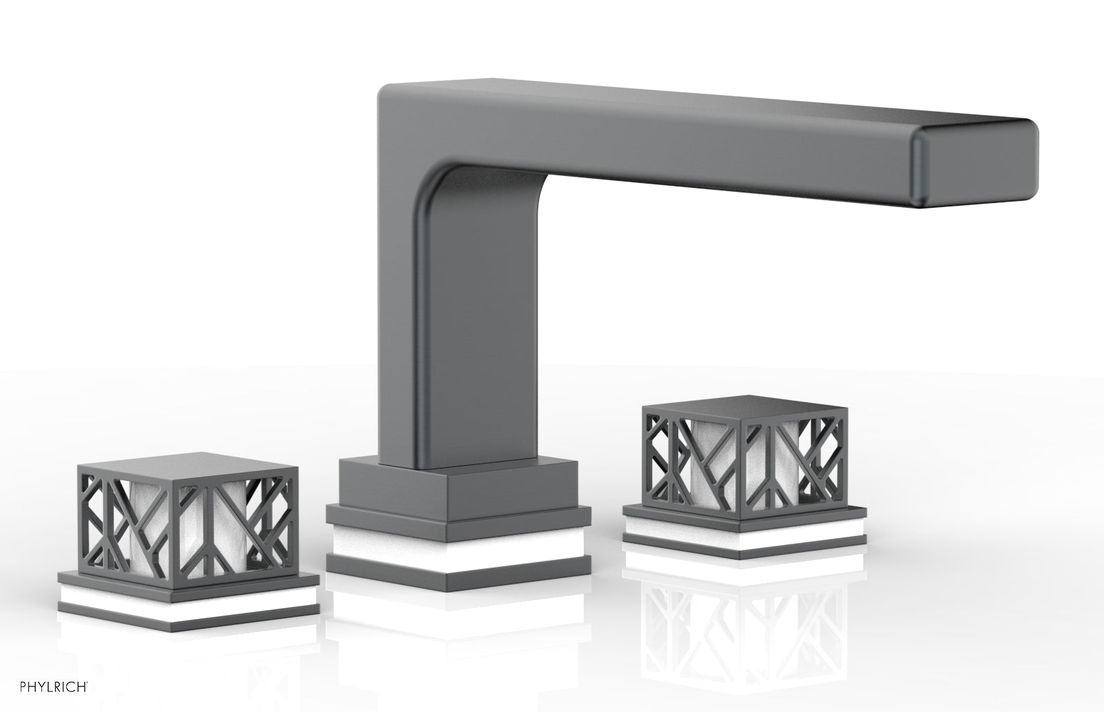 Phylrich JOLIE Deck Tub Set - Square Handles with "White" Accents