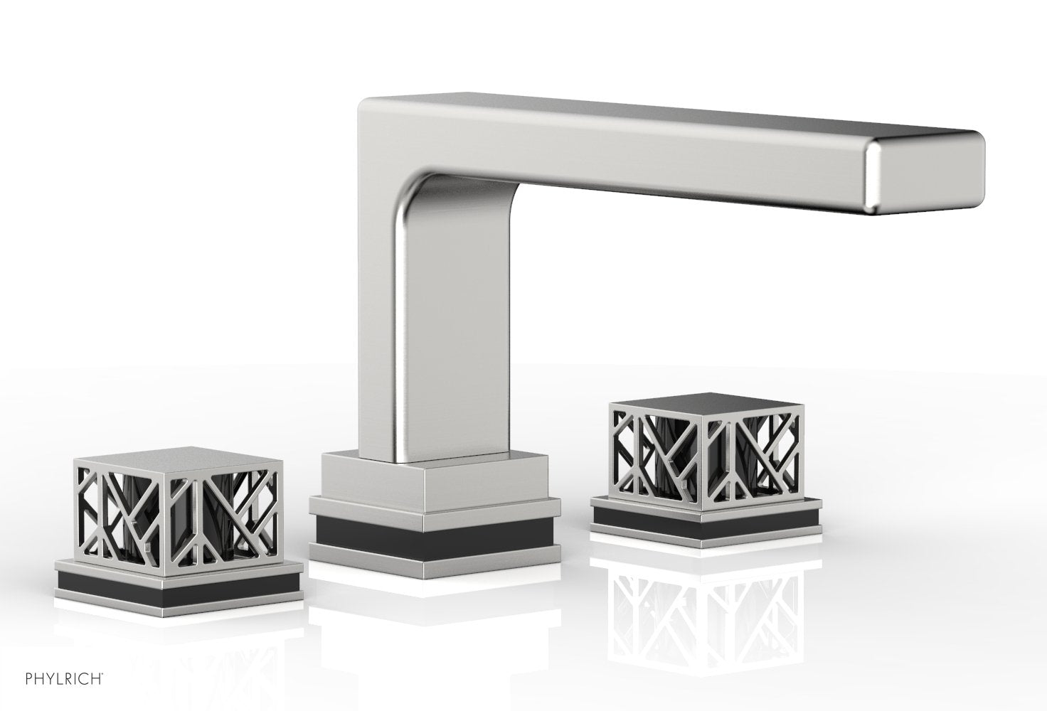 Phylrich JOLIE Deck Tub Set - Square Handles with "Black" Accents