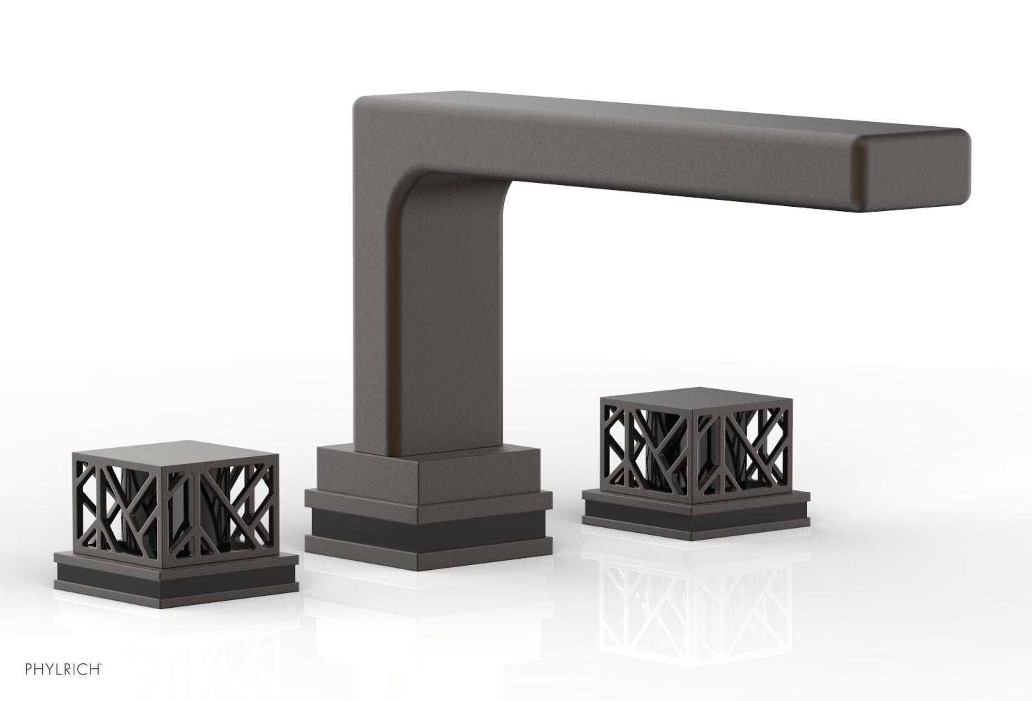 Phylrich JOLIE Deck Tub Set - Square Handles with "Black" Accents