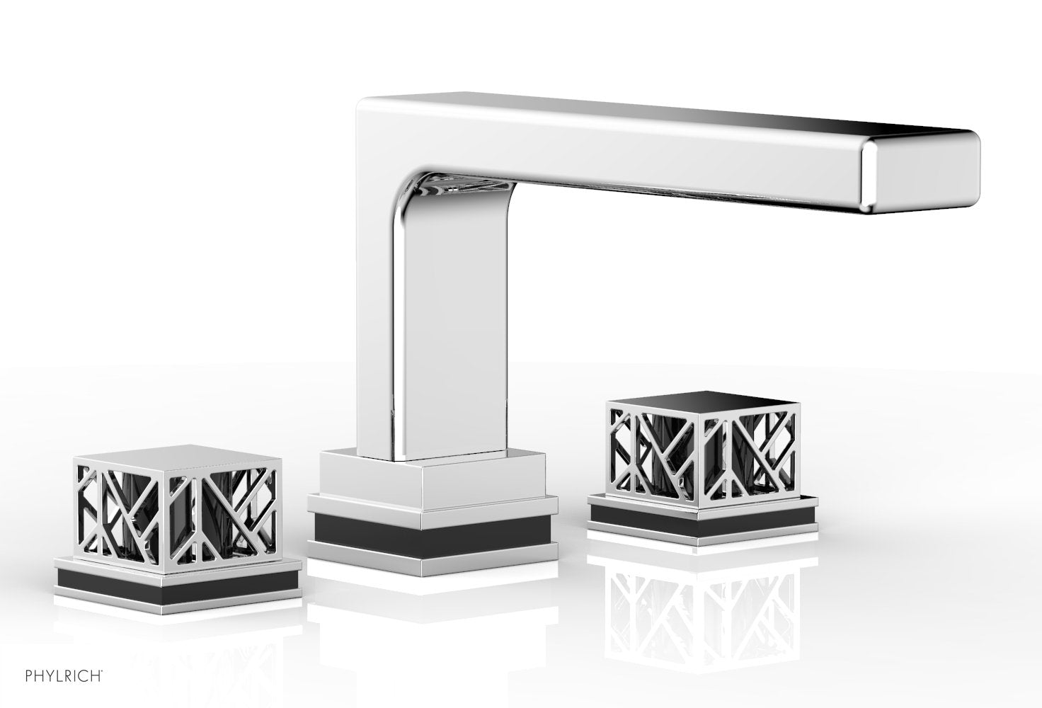 polished chrome deck tub set