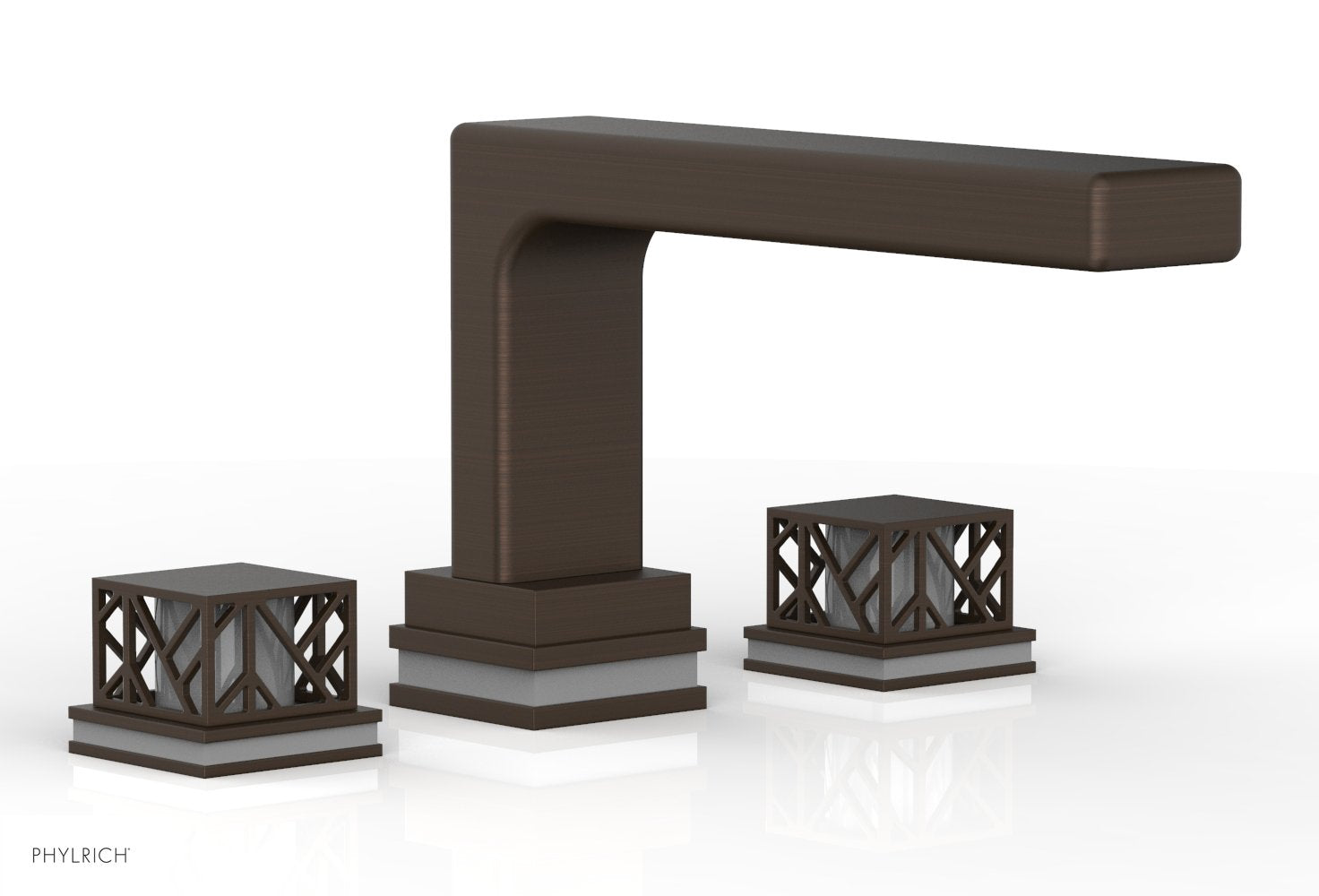 Phylrich JOLIE Deck Tub Set - Square Handles with "Grey" Accents