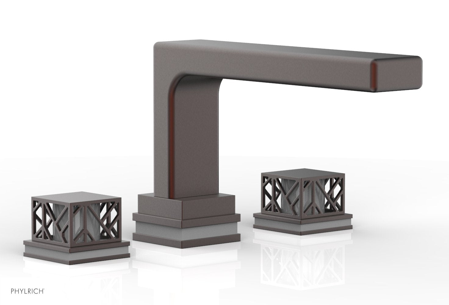Phylrich JOLIE Deck Tub Set - Square Handles with "Grey" Accents