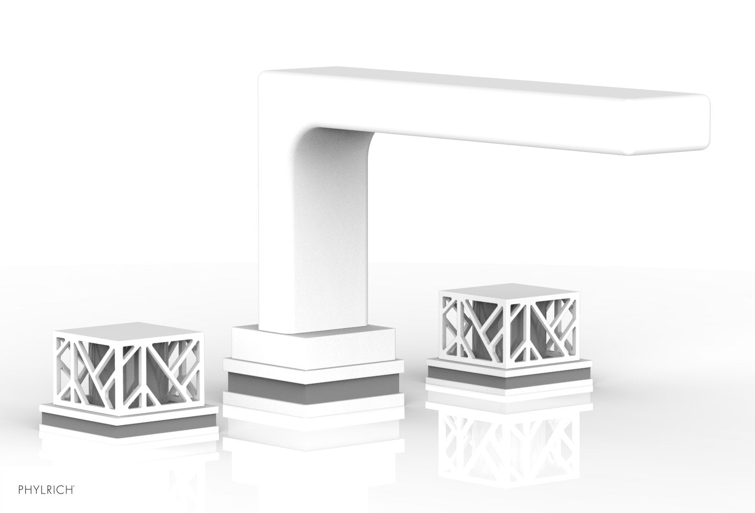 Phylrich JOLIE Deck Tub Set - Square Handles with "Grey" Accents