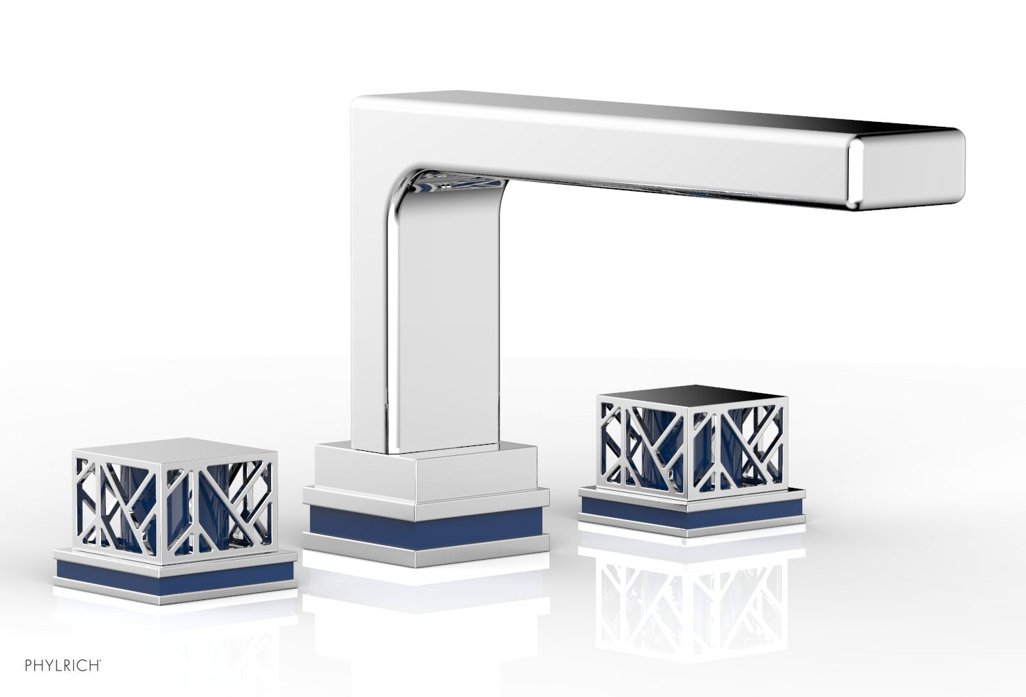 polished chrome deck tub set