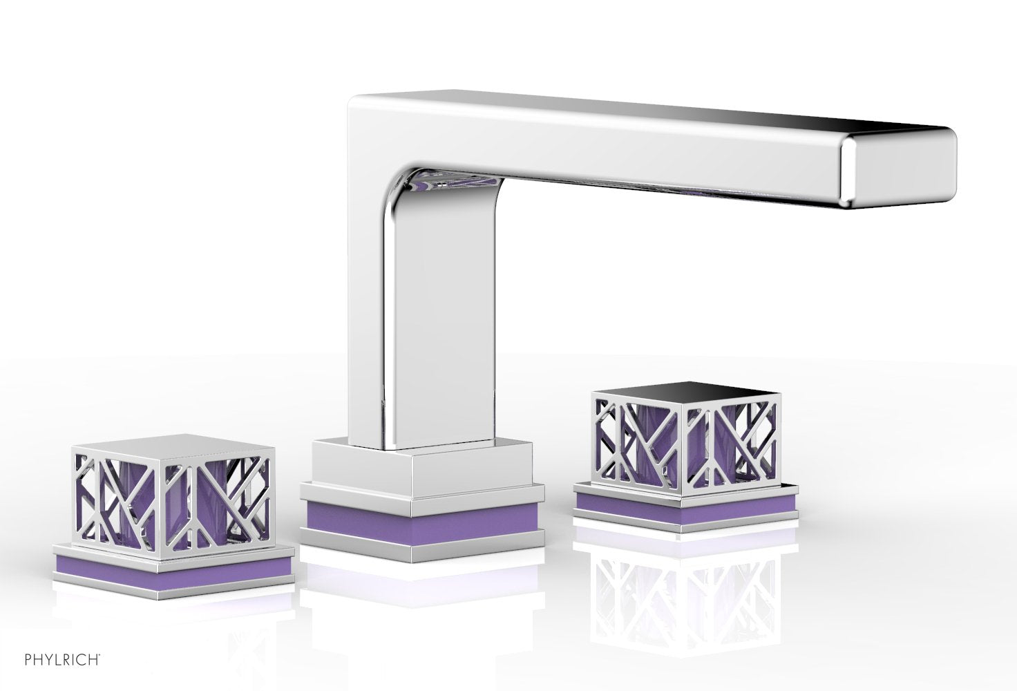 polished chrome deck tub set