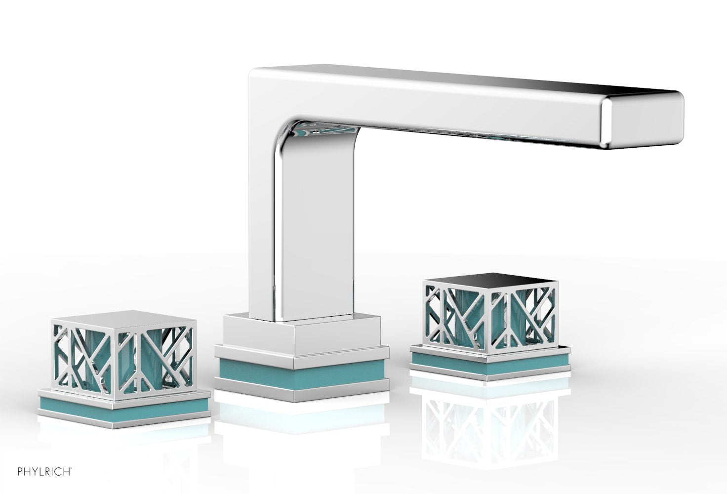 polished chrome deck tub set