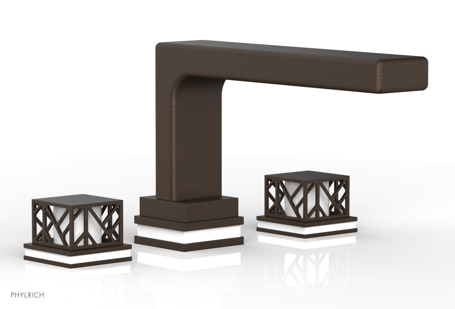 Phylrich JOLIE Deck Tub Set - Square Handles with "White" Accents
