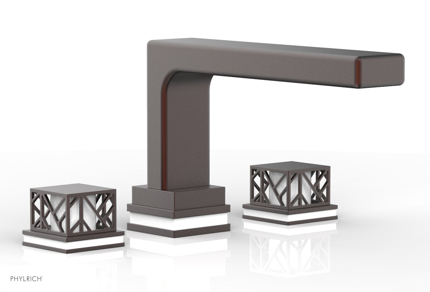 Phylrich JOLIE Deck Tub Set - Square Handles with "White" Accents