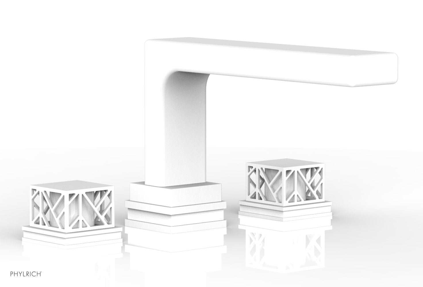 Phylrich JOLIE Deck Tub Set - Square Handles with "White" Accents