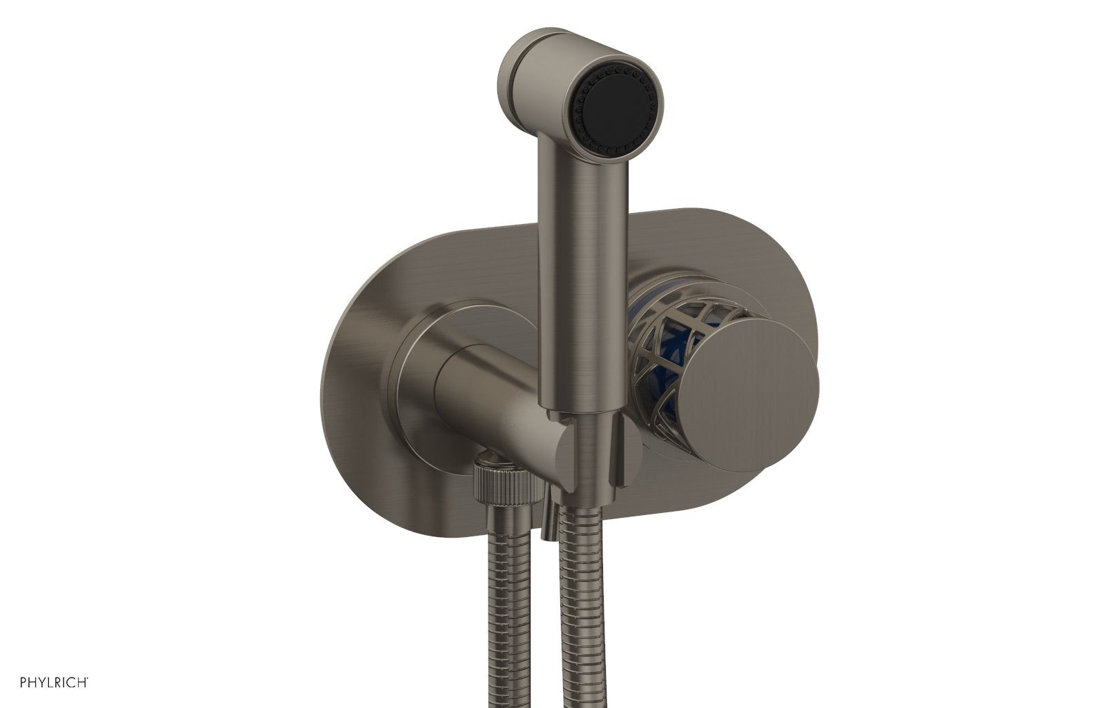 Phylrich JOLIE Wall Mounted Bidet, Round Handle with "Navy Blue" Accents