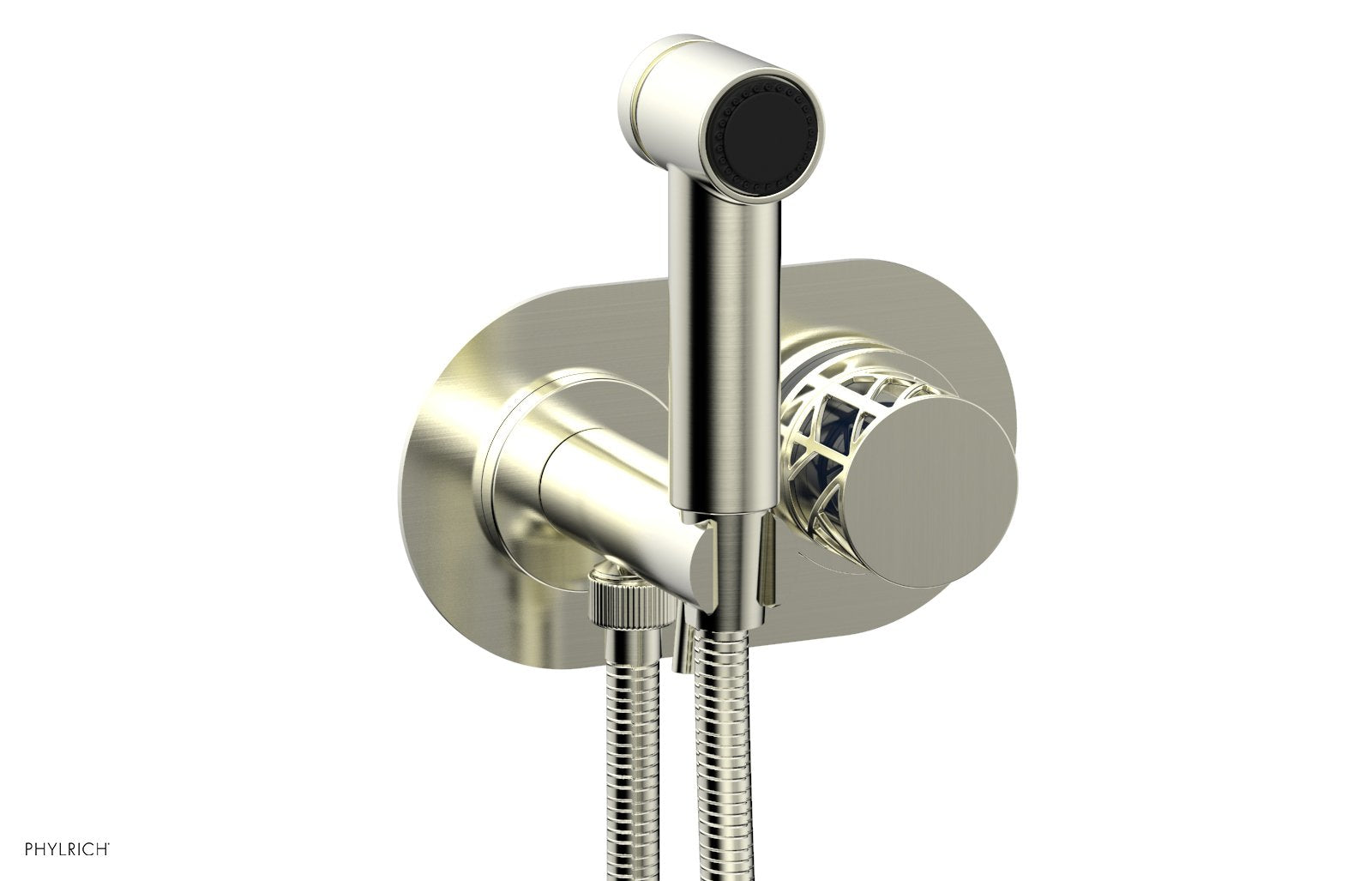 Phylrich JOLIE Wall Mounted Bidet, Round Handle with "Navy Blue" Accents