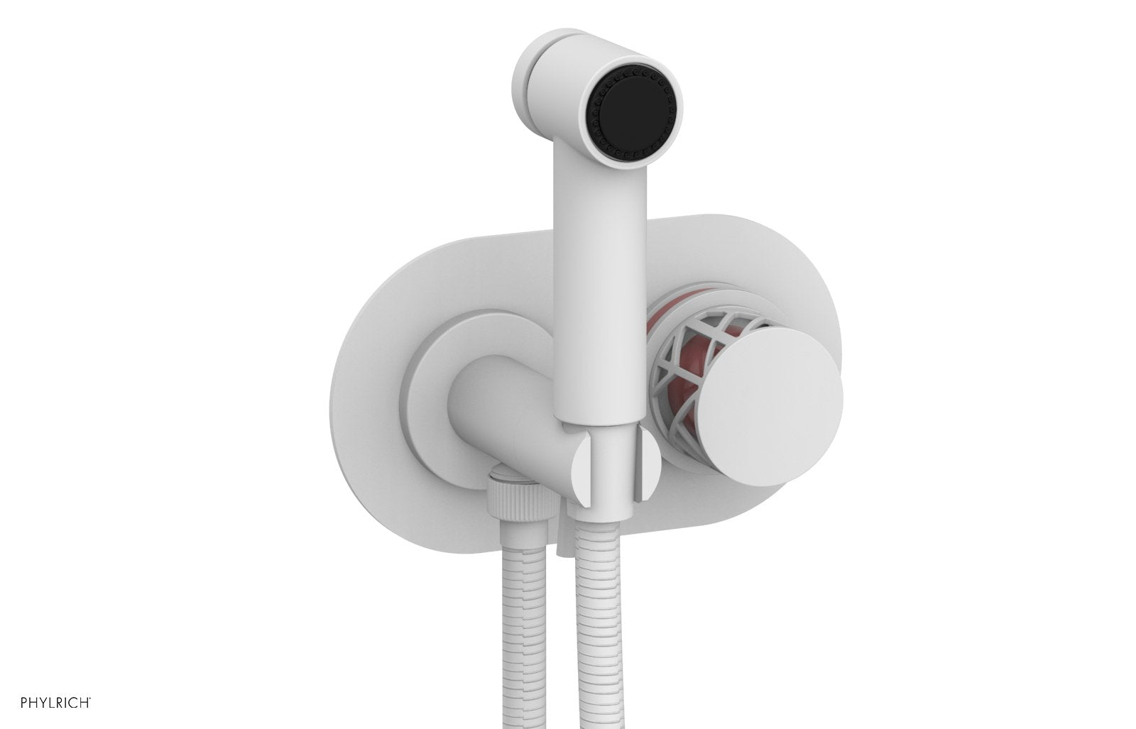 Phylrich JOLIE Wall Mounted Bidet, Round Handle with "Pink" Accents