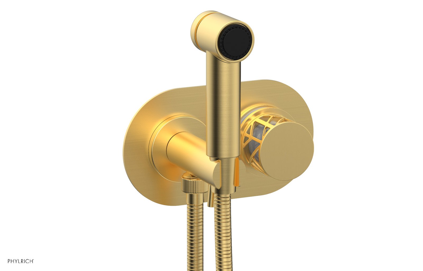 Phylrich JOLIE Wall Mounted Bidet, Round Handle with "White" Accents