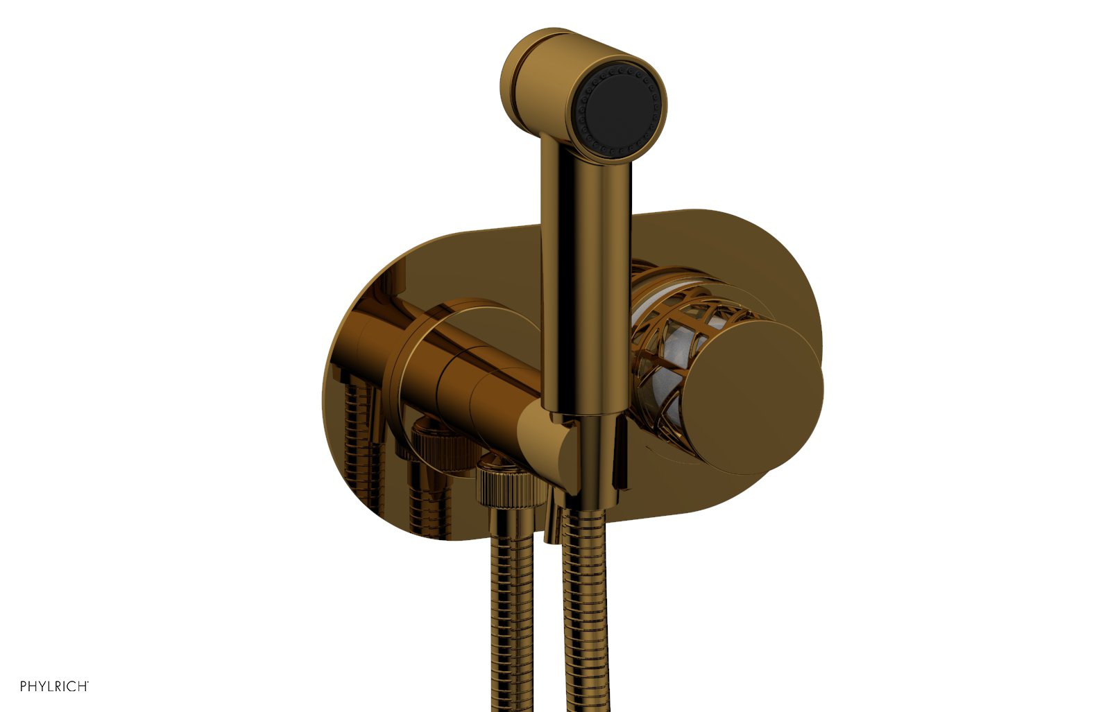 Phylrich JOLIE Wall Mounted Bidet, Round Handle with "White" Accents