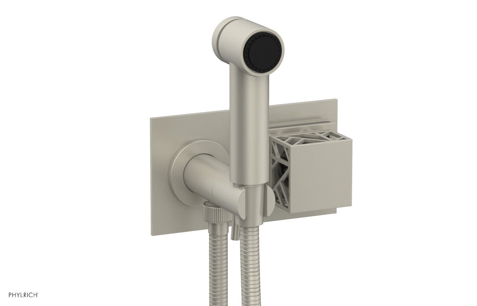 Phylrich JOLIE Wall Mounted Bidet, Square Handle with "Black" Accents