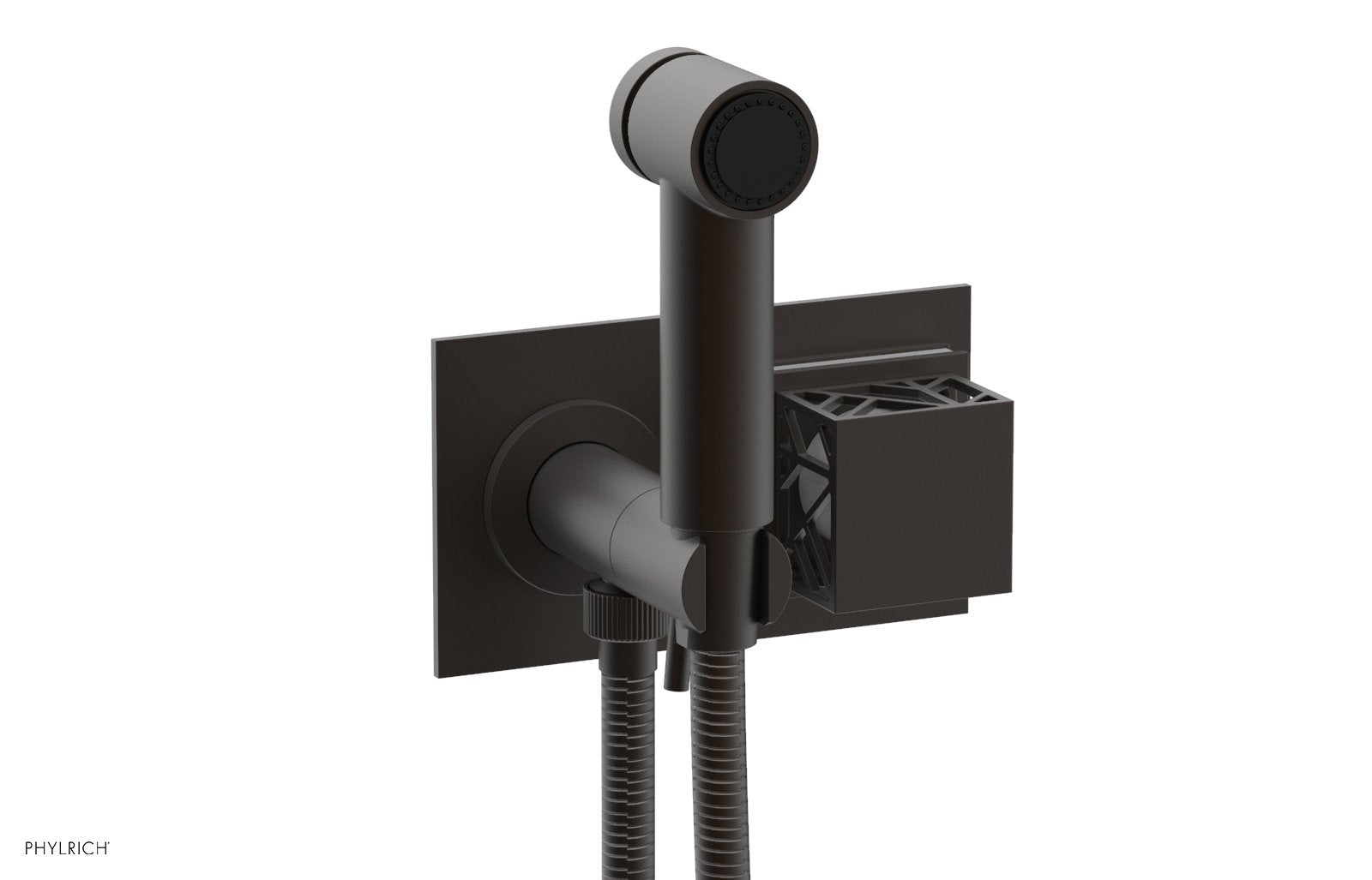 Phylrich JOLIE Wall Mounted Bidet, Square Handle with "White" Accents