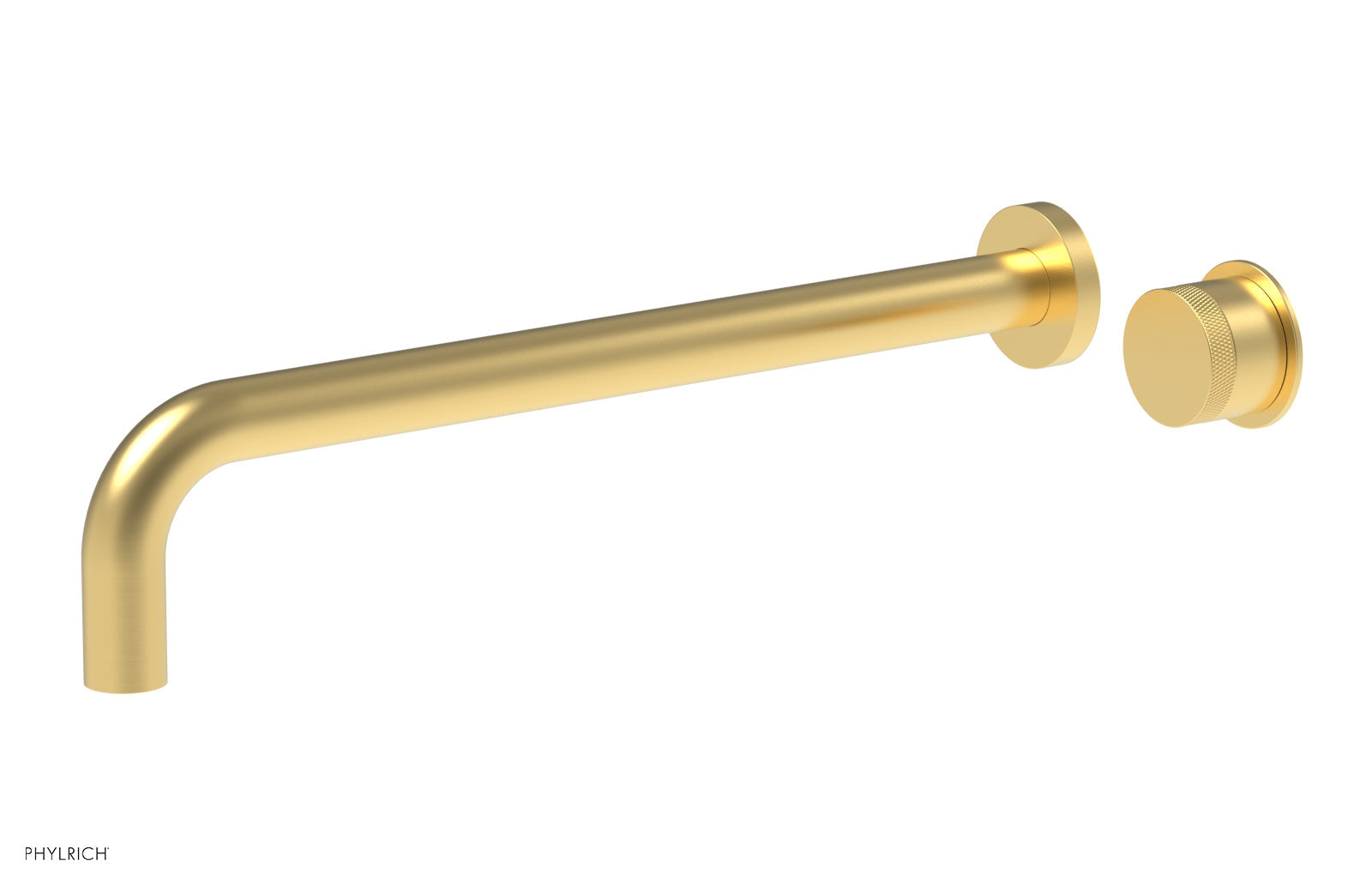 Phylrich Basic II 14" Single Handle Wall Lavatory Set - Knurled Handle