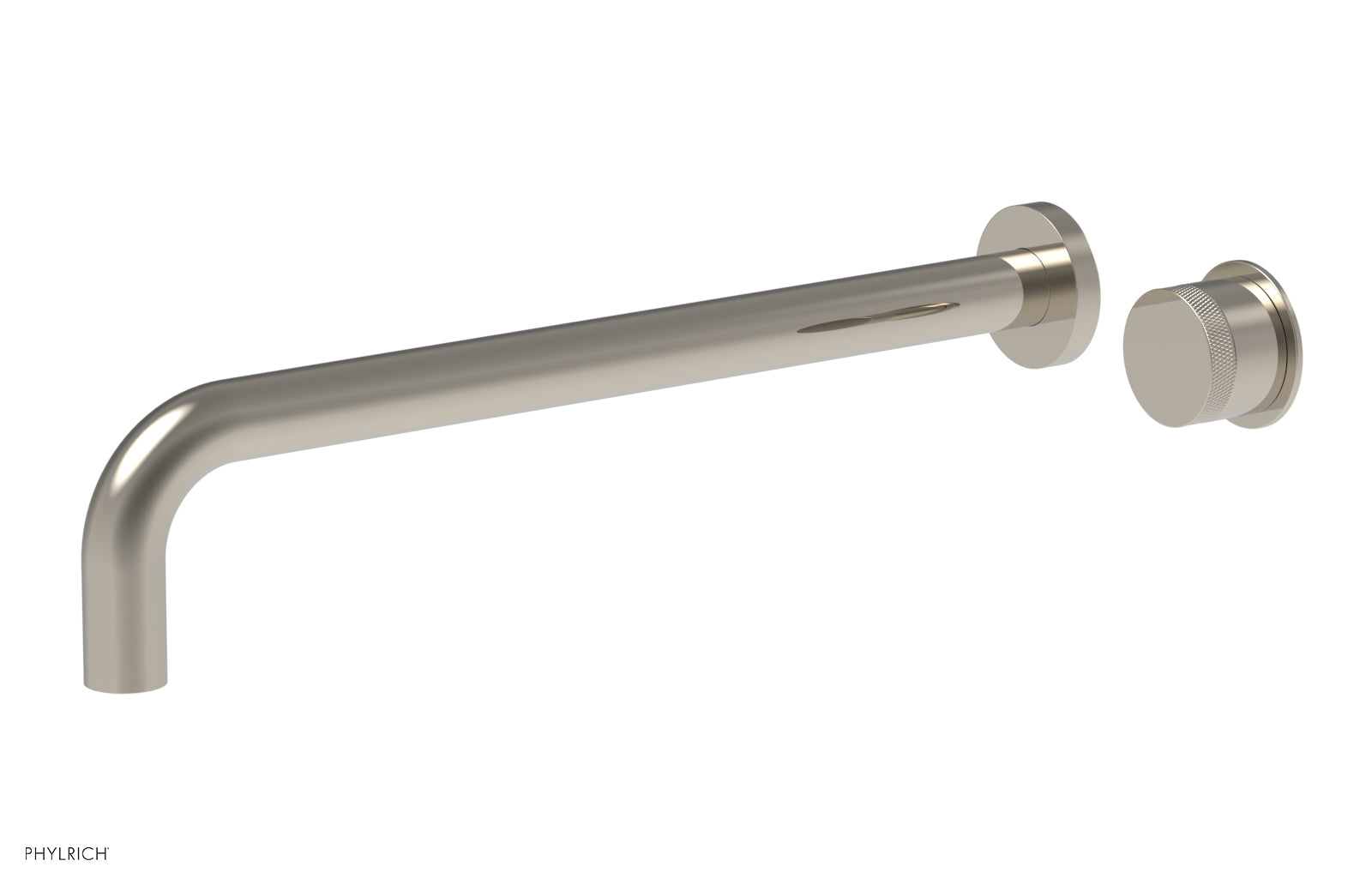Phylrich Basic II 14" Single Handle Wall Lavatory Set - Knurled Handle